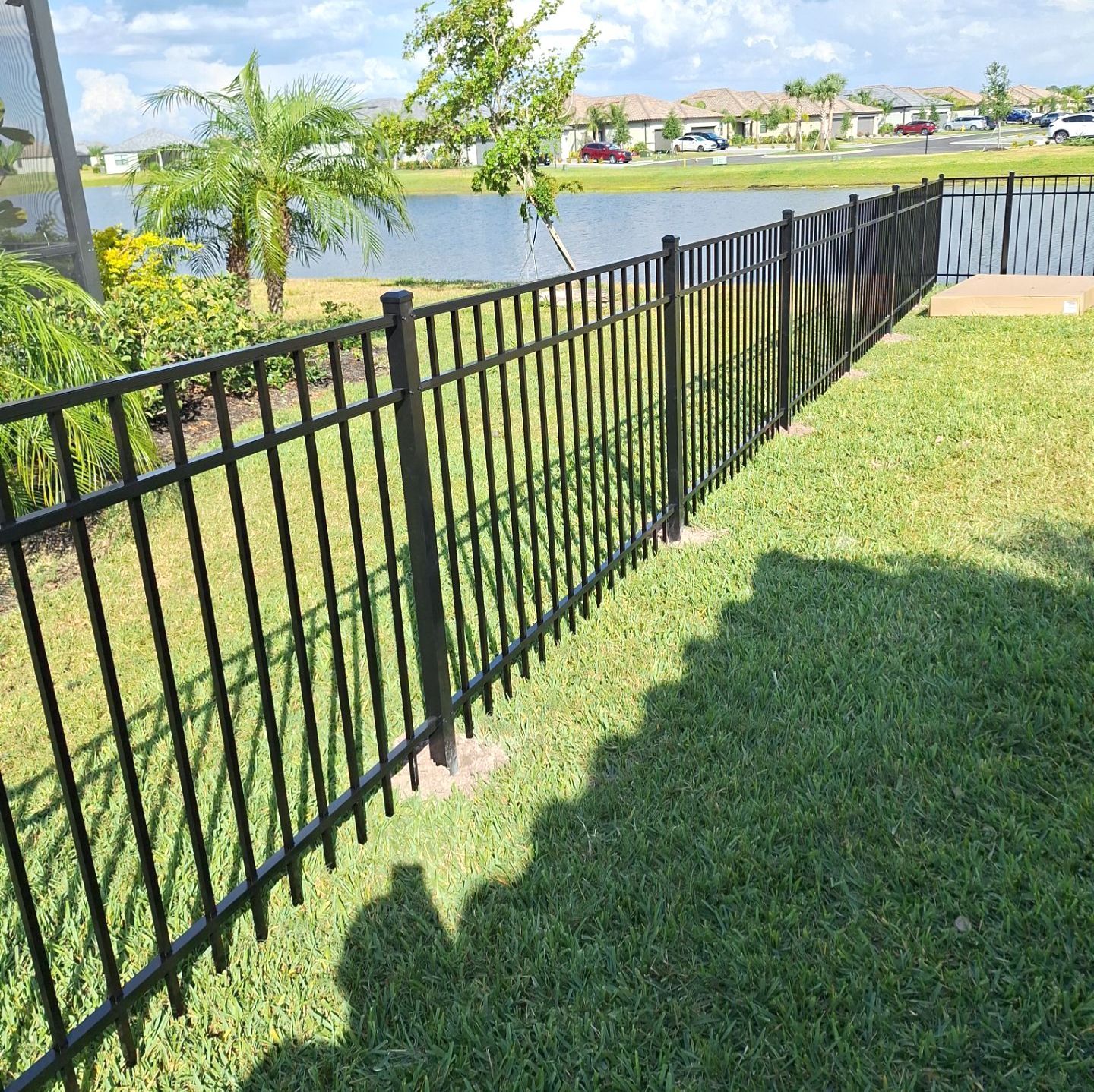 Aluminum Fence Installation using Black 3 Rail Aluminum Fence by Asap fence and gates, LLC
