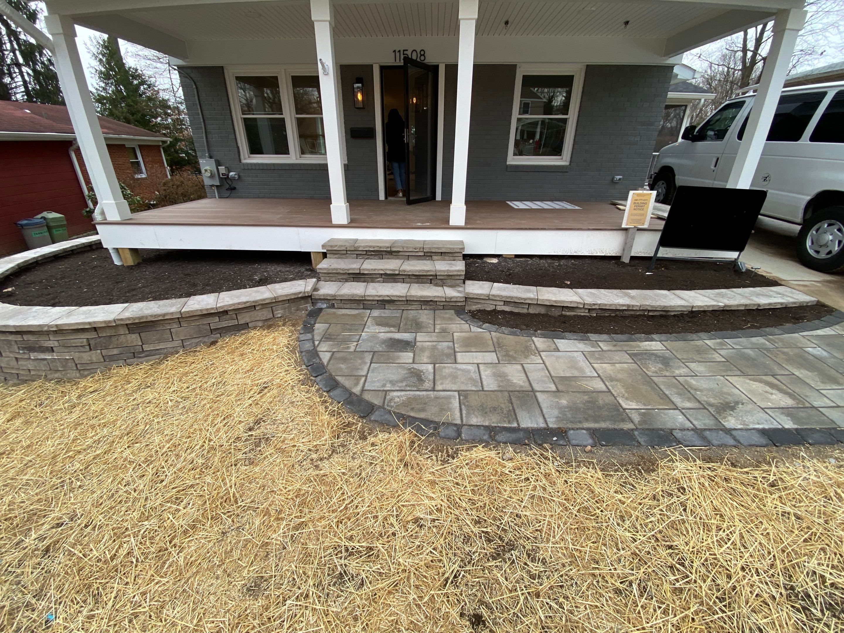 Retaining wall, walkway, small patio and landscape install  by The Smet Companies, LLC