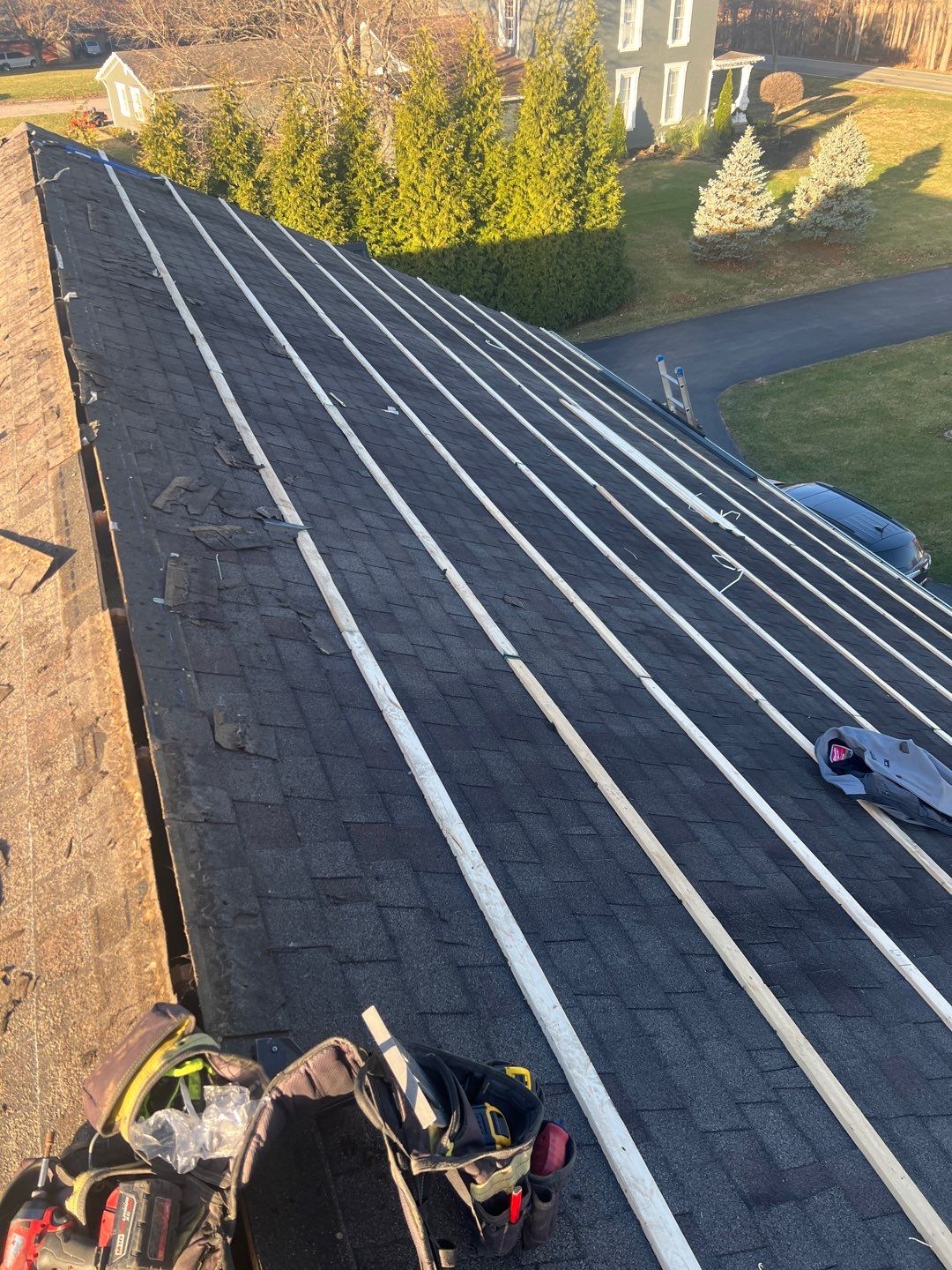 Residential Roofing Installation using Performance Panel Metal - Frost Black by RoofX 