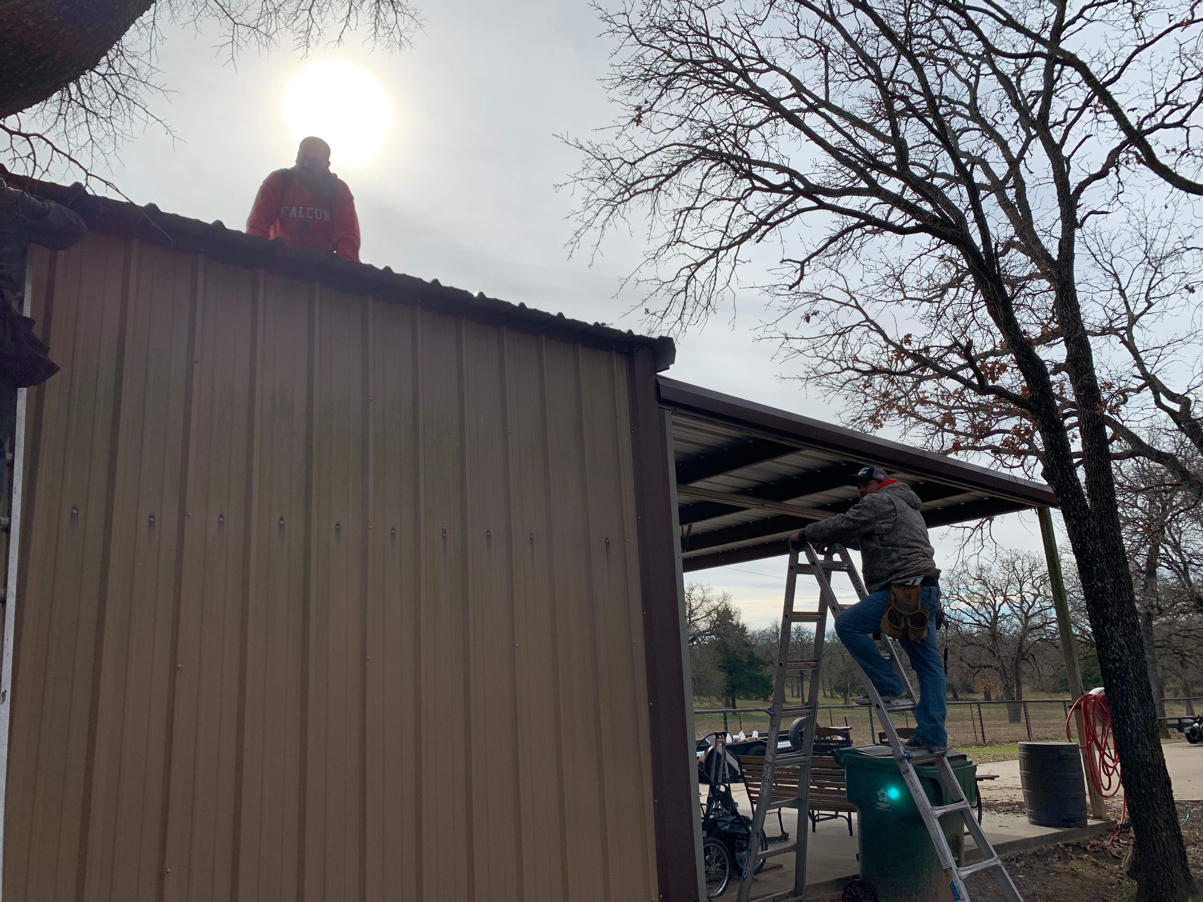 Install new R Panel Metal Roof at a Clients Farm house by First United Roofing & Construction