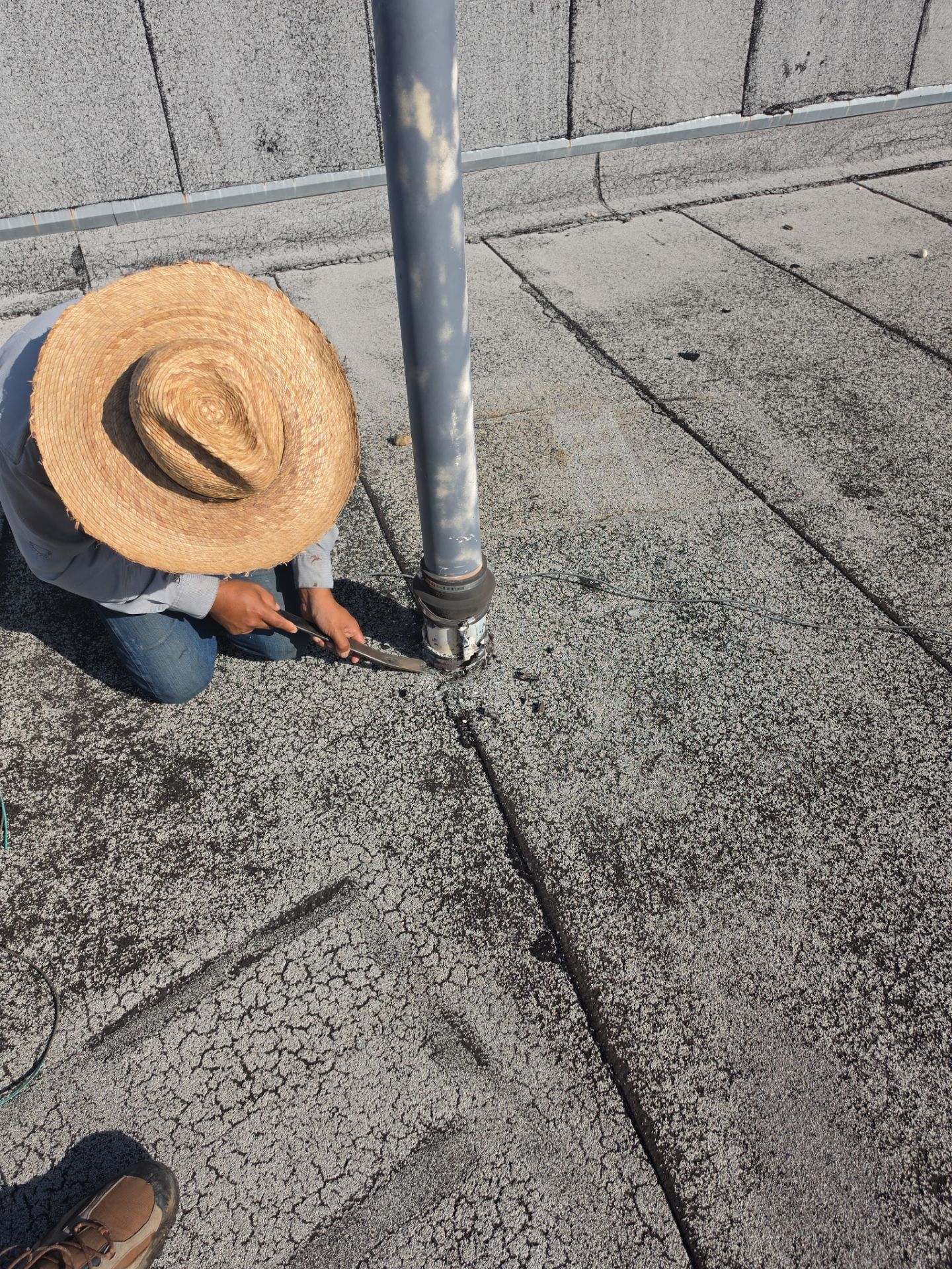 Modified Bitumen repairs.. a couple thousand dollars can save TENS of thousands and greatly prolong the life of your roof. by REPS Austin Area Roofer