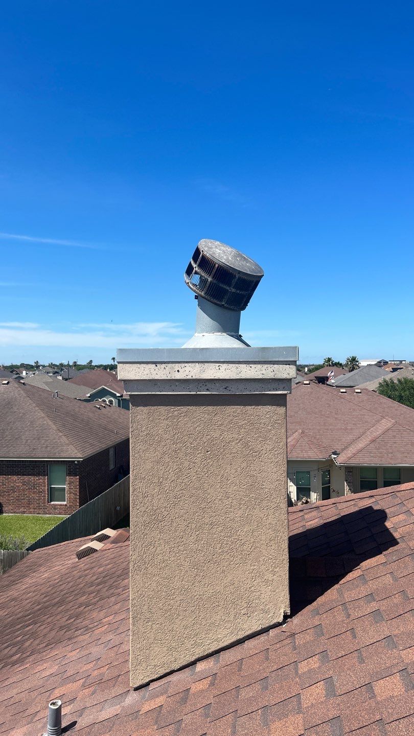Residential Roofing Repair using Custom Fabricated Metal Spark Arrestor and Roof Tune-Up by Lighthouse Roofing