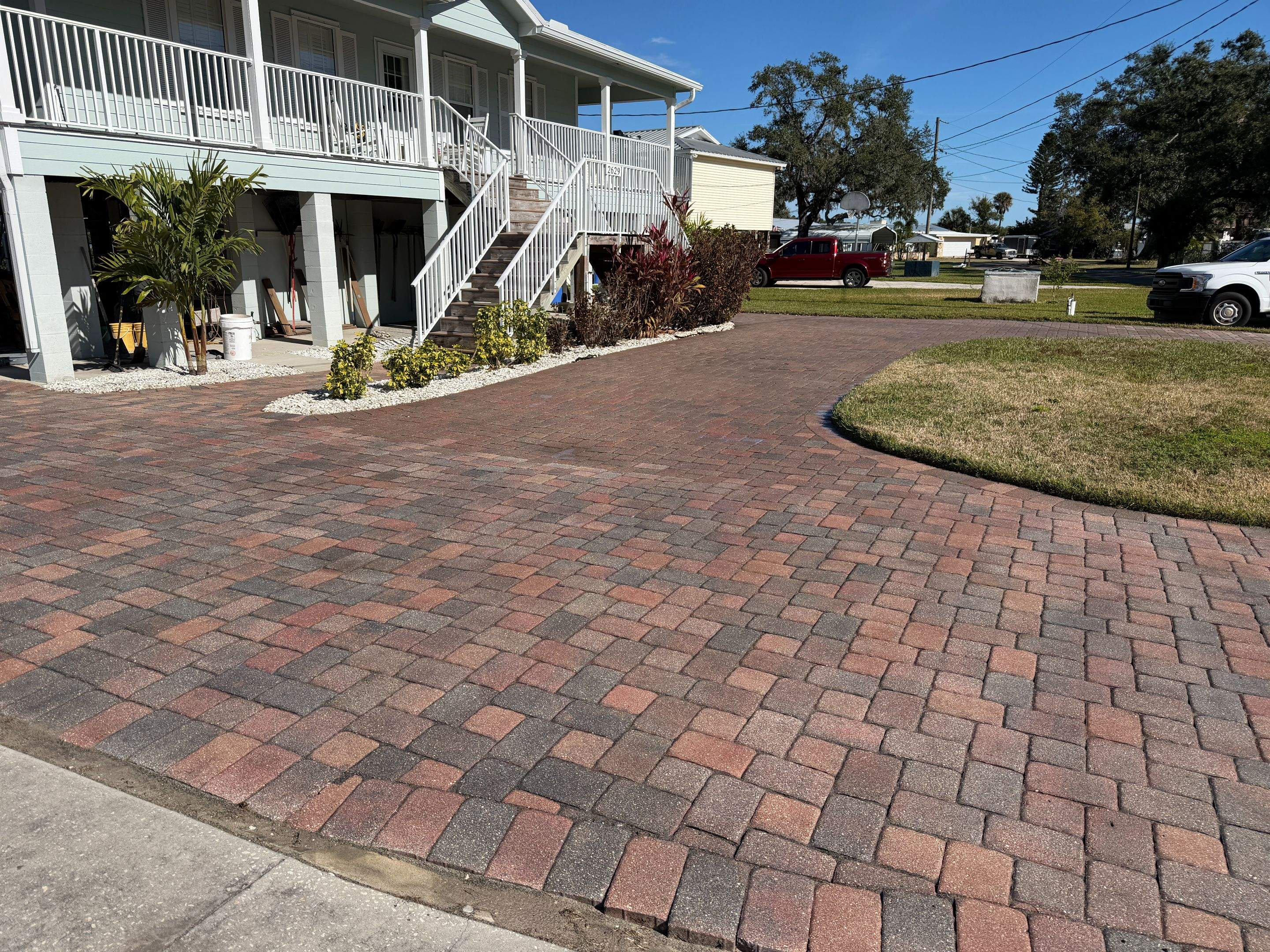 Multi-Toned Paver Driveway Cleaning and Sealing in Ruskin Florida by Supreme Paver Experts