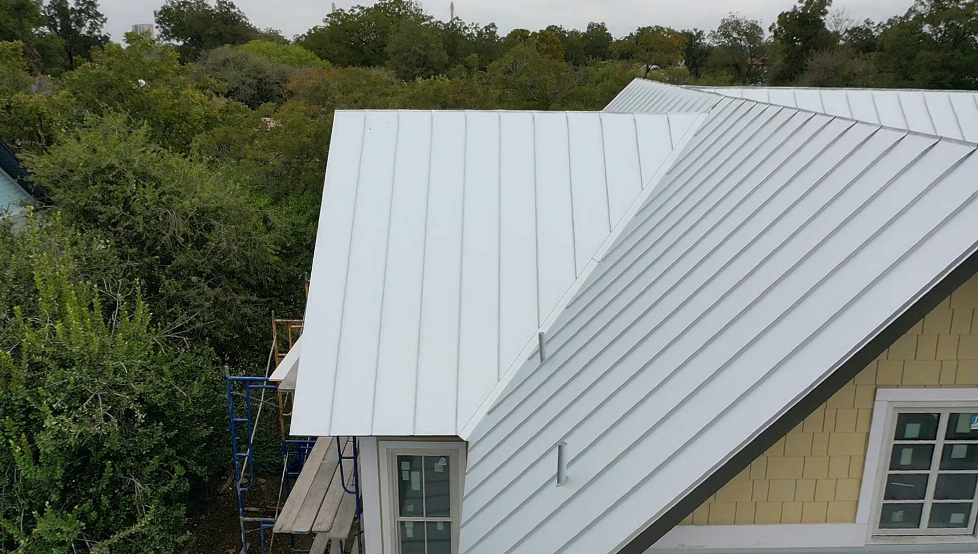 Residential Metal Roof Installation using McElroy Metal by Premier Roofing and Contracting