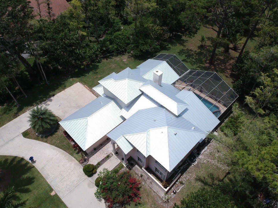 Residential Roofing Installation using 1" Nail strip metal roof by BLUES BROTHERS ROOFING