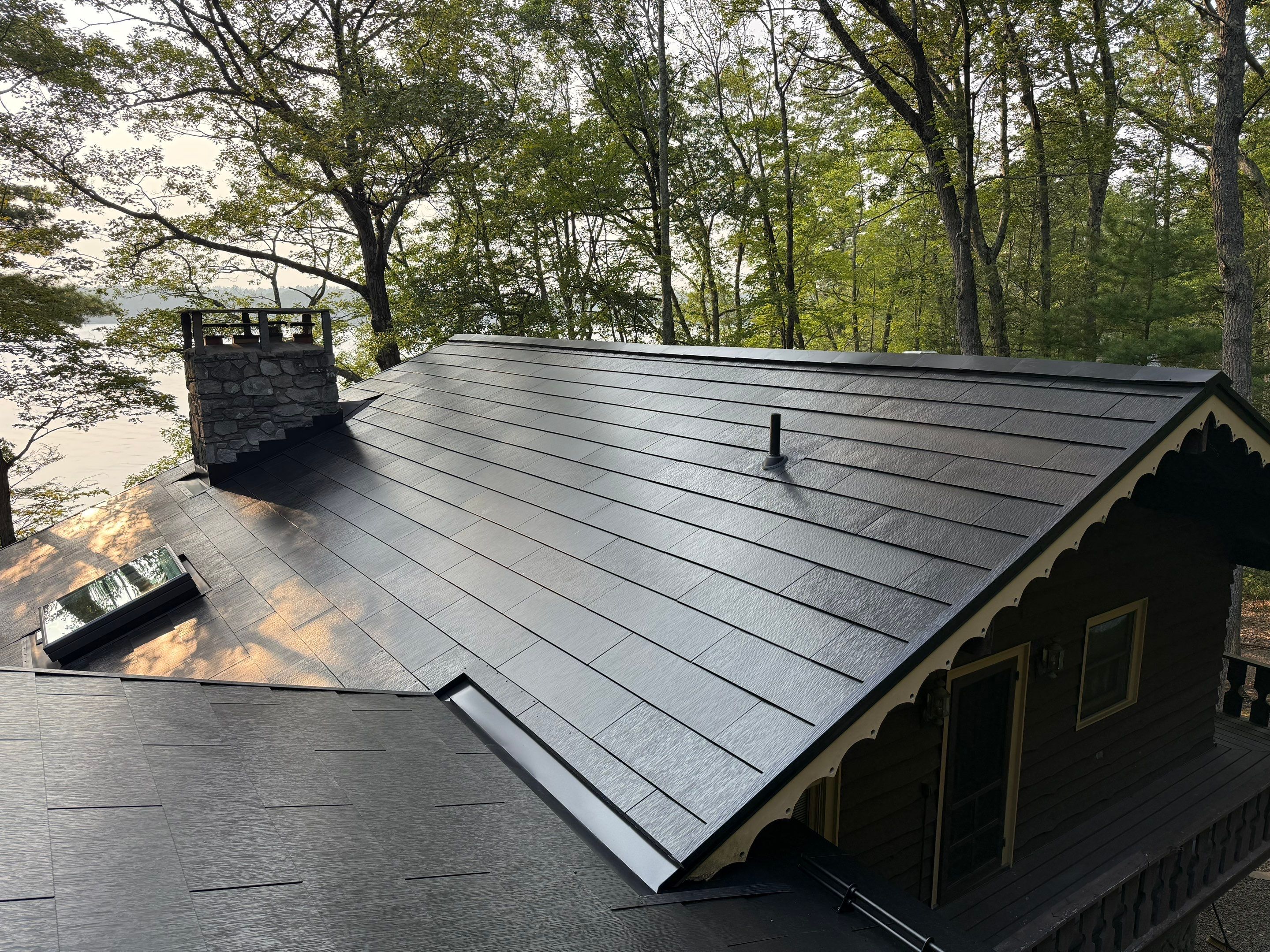Stunning Tesla Solar Roof Cabin in the Woods by American Home Contractors