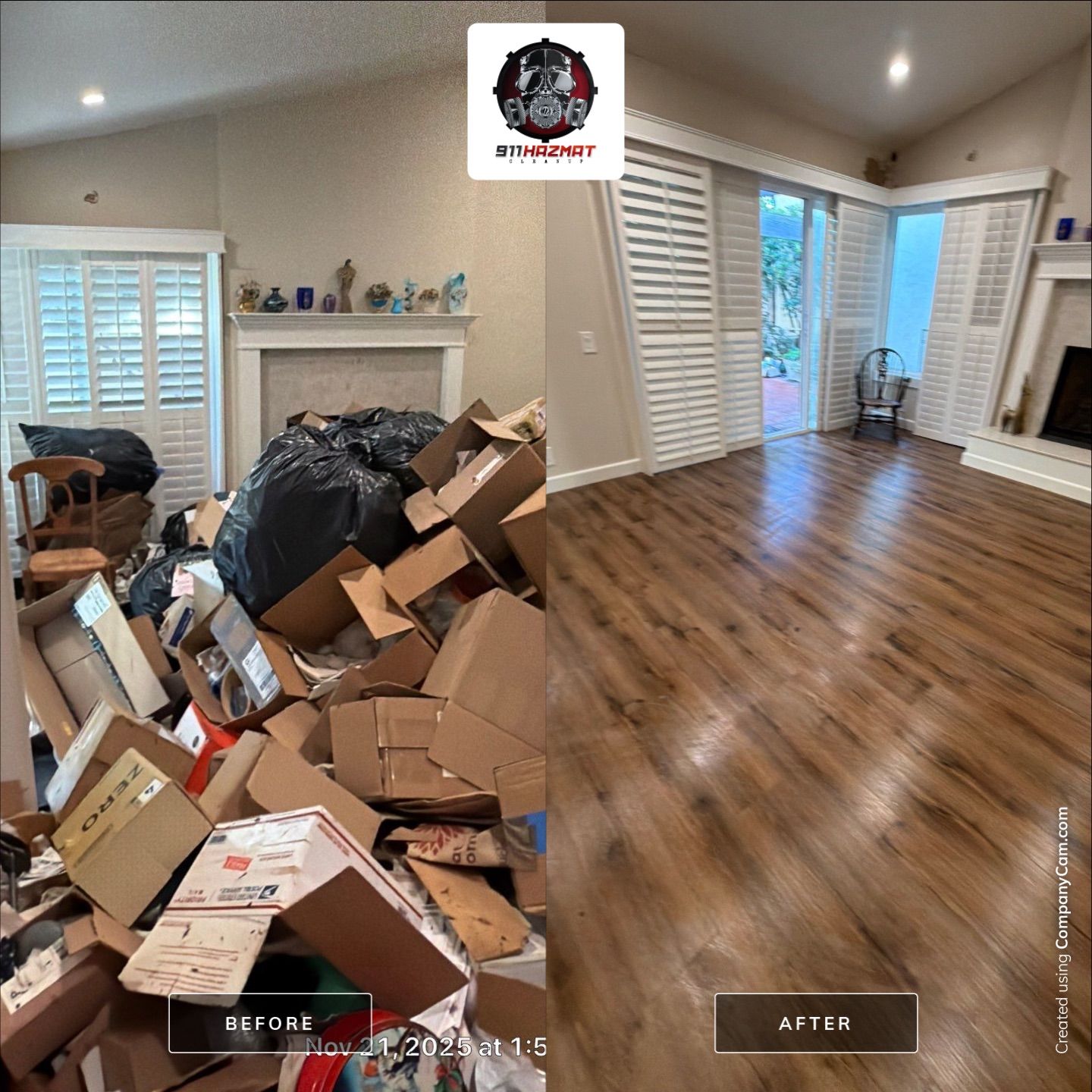 Project in Redwood City by 911 Hazmat Cleanup 