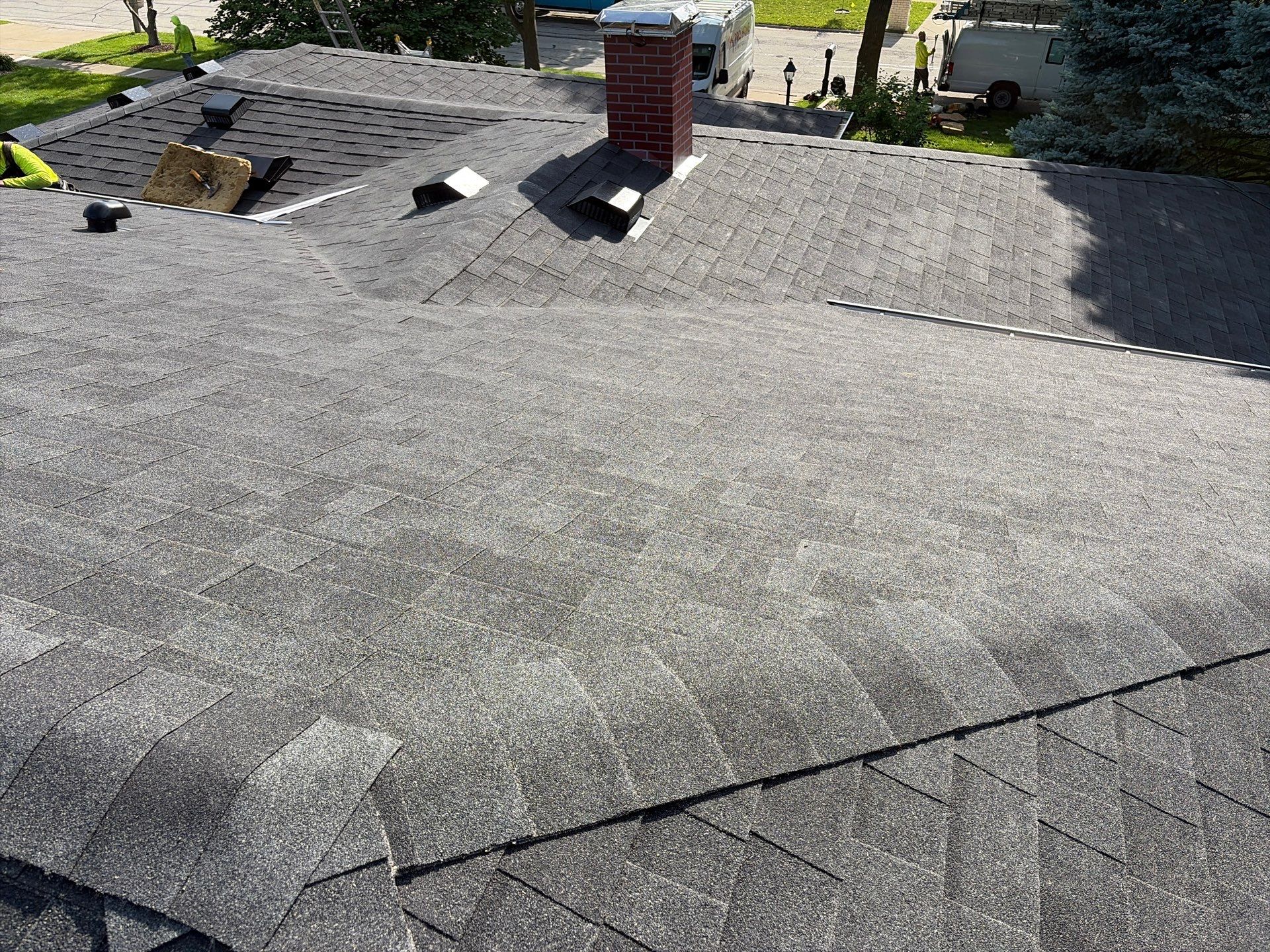Architectural Shingle Roof Replacement on Darien Brick Residence by Pro Home Services Inc