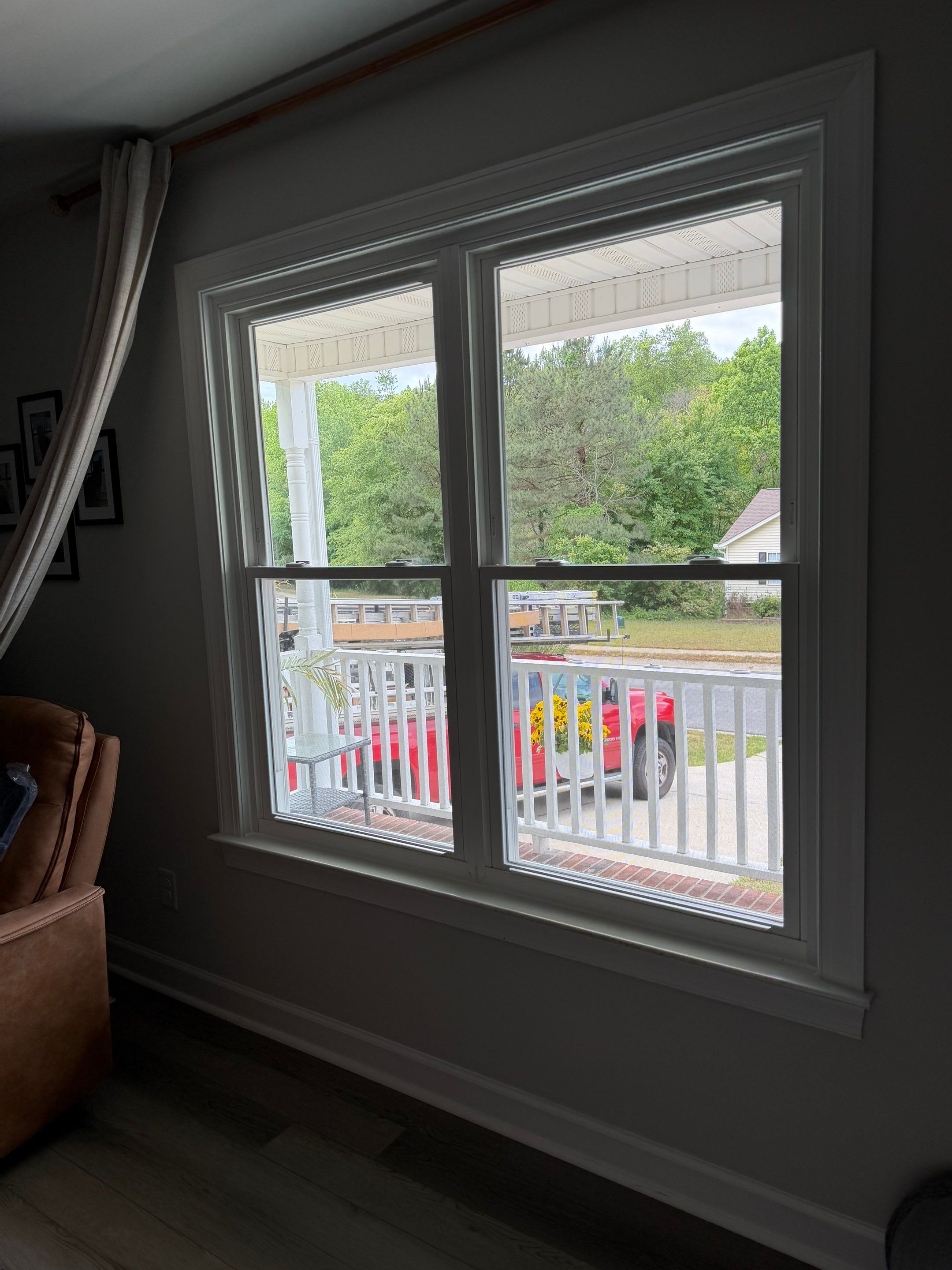 White Vinyl Double-Hung Window Replacement in Clayton by The Remodeling Company
