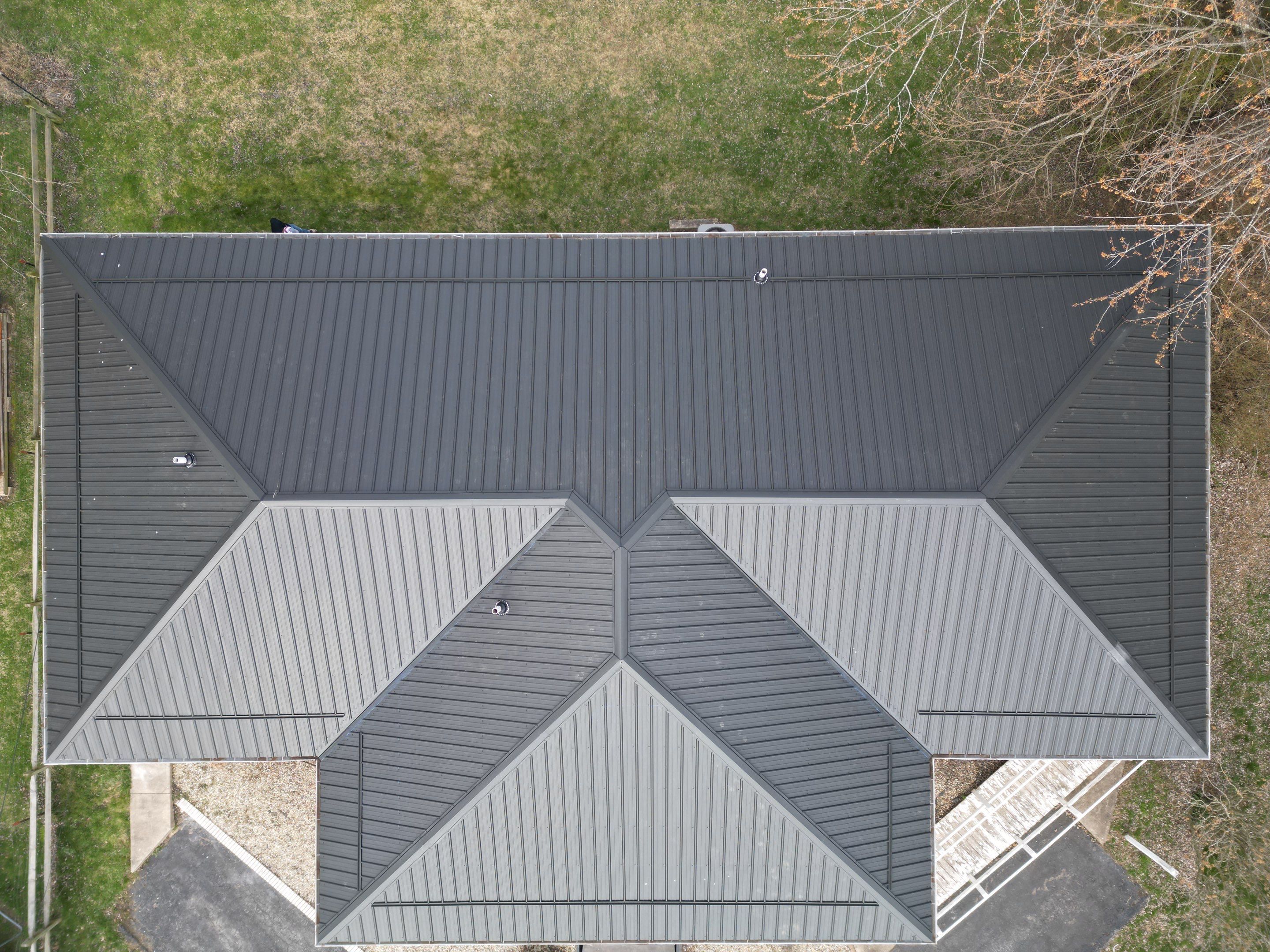 Commercial Roofing Installation using Performance Panel Metal - Frost Black by RoofX 