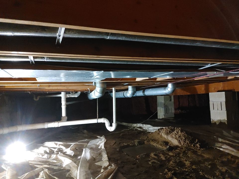 Crawl space encapsulation and Waterproofing using Structural Wood and Steel Reinforcements by Toledo Basement Repair 