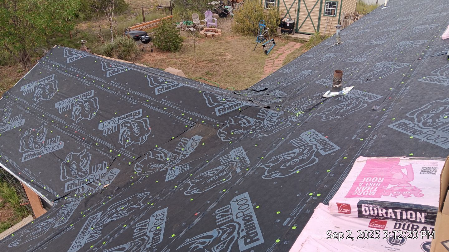 Owens Corning Desert Rose duration shingle roof replacement in Sandia Park by Doyle Roof Masters Inc