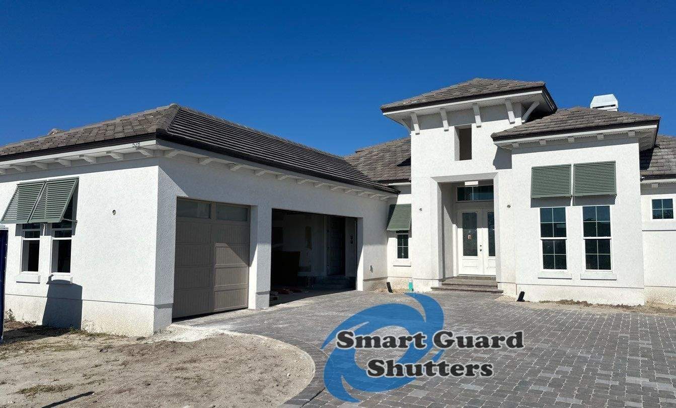 Decorative Bahamas in Cement Gray by Smart Guard Shutters