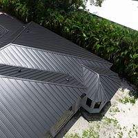 .032 Aluminum 1.5" Mechanical Seam Matte Black  by Total Roofing System The Metal Roof Experts