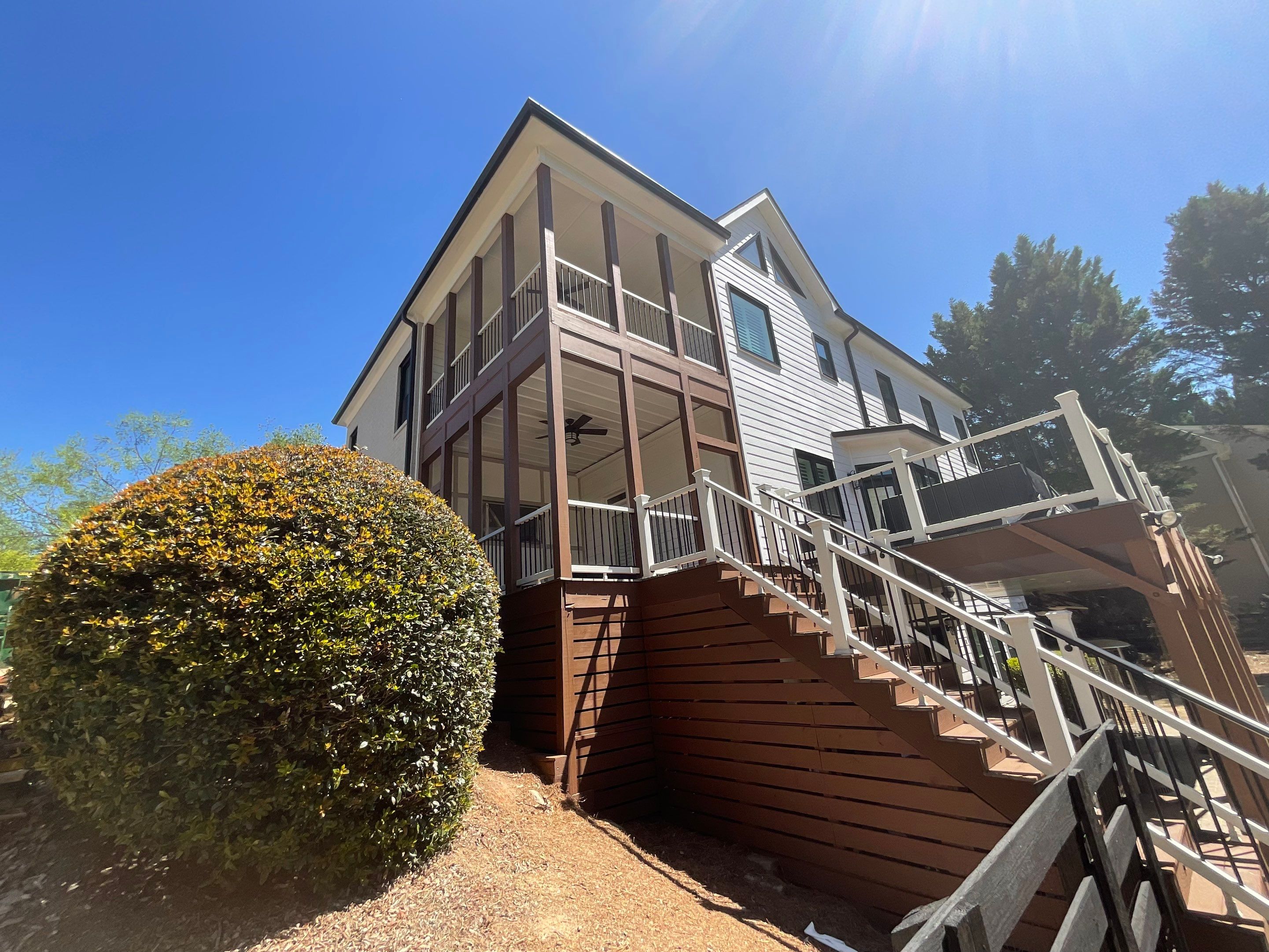 Two-Level Custom Screened Porch and Composite Deck in Alpharetta by Swift Home Renovations