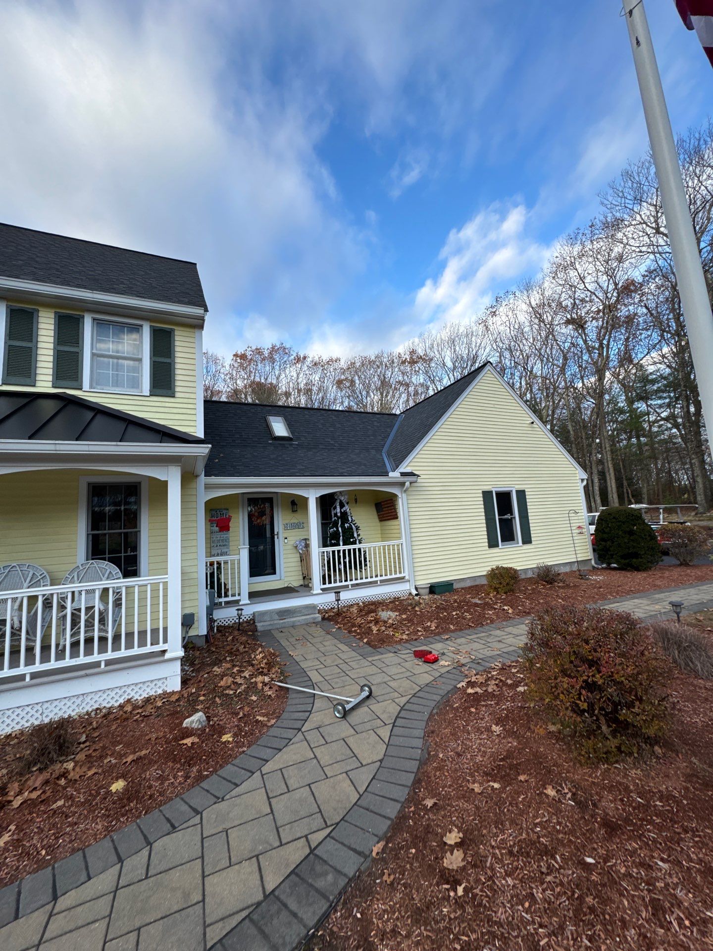 Chelmsford Premium Roof: Onyx Black Shingles with Standing Seam Metal Porch by Mighty Dog Roofing of Greater Middlesex County