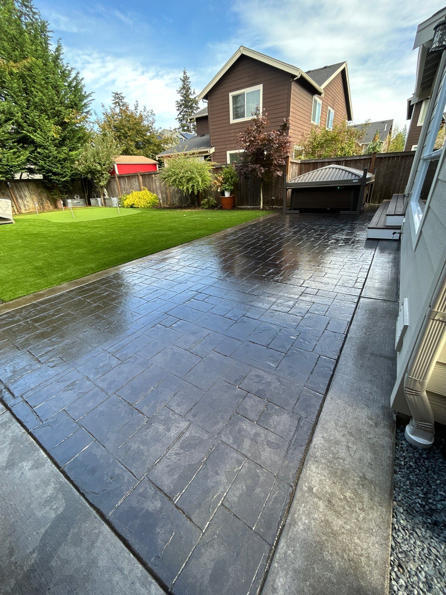 Stamped Concrete Driveway with Sealed Finish | Everett  by Jireh Asphalt & Concrete Inc 