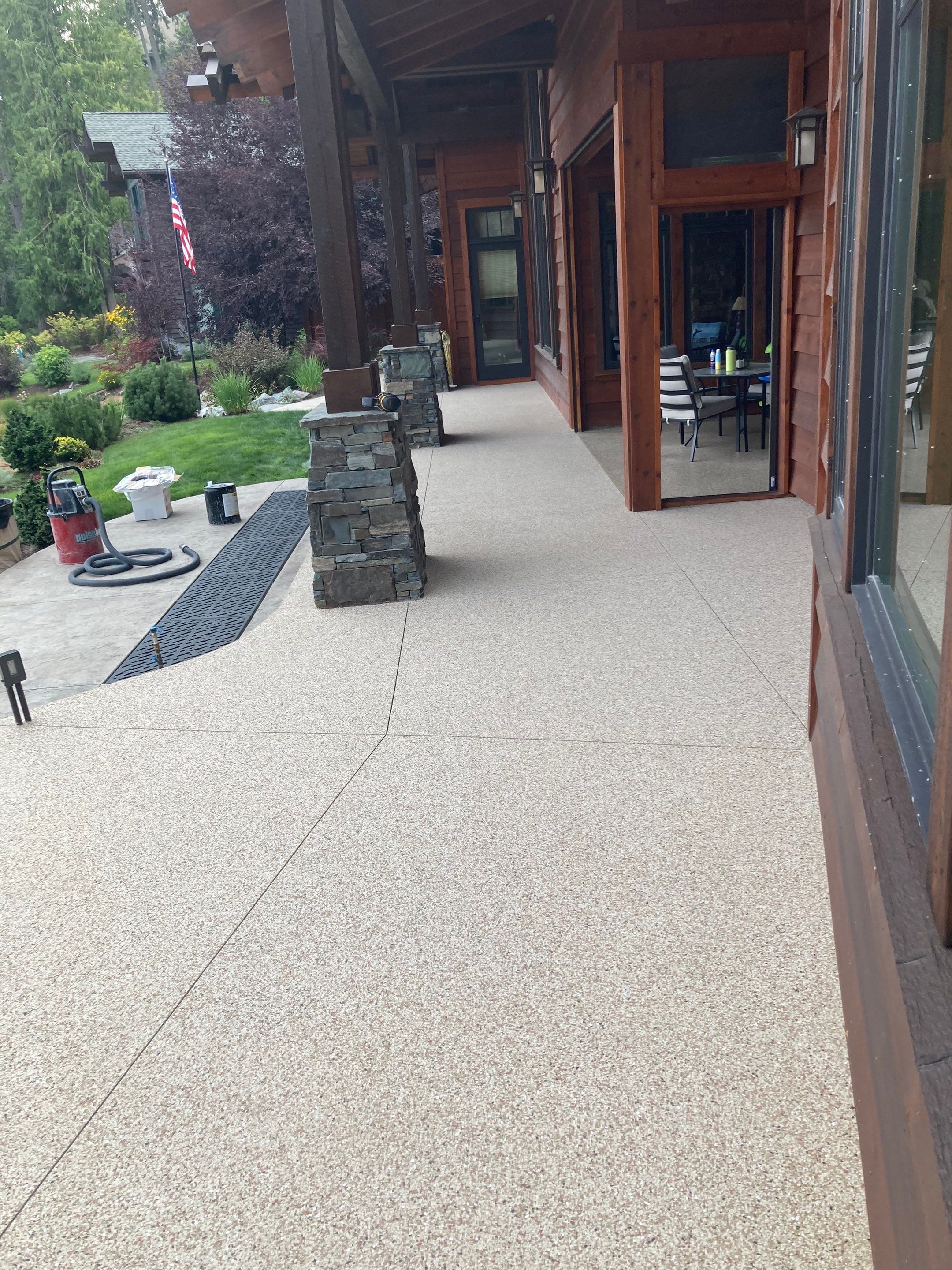 Patio and Walkway using Pecan and the Penntek Evolution Flooring System by Croc Coatings, LLC