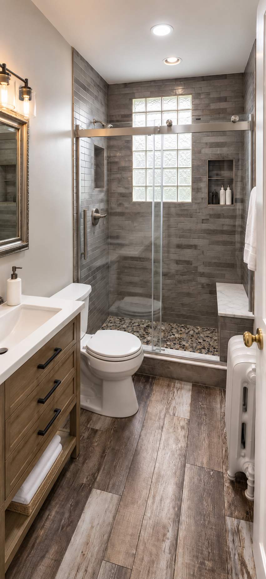 Warm Contemporary Full Bathroom Remodel - Gwynn Oak, MD by Remodel Now