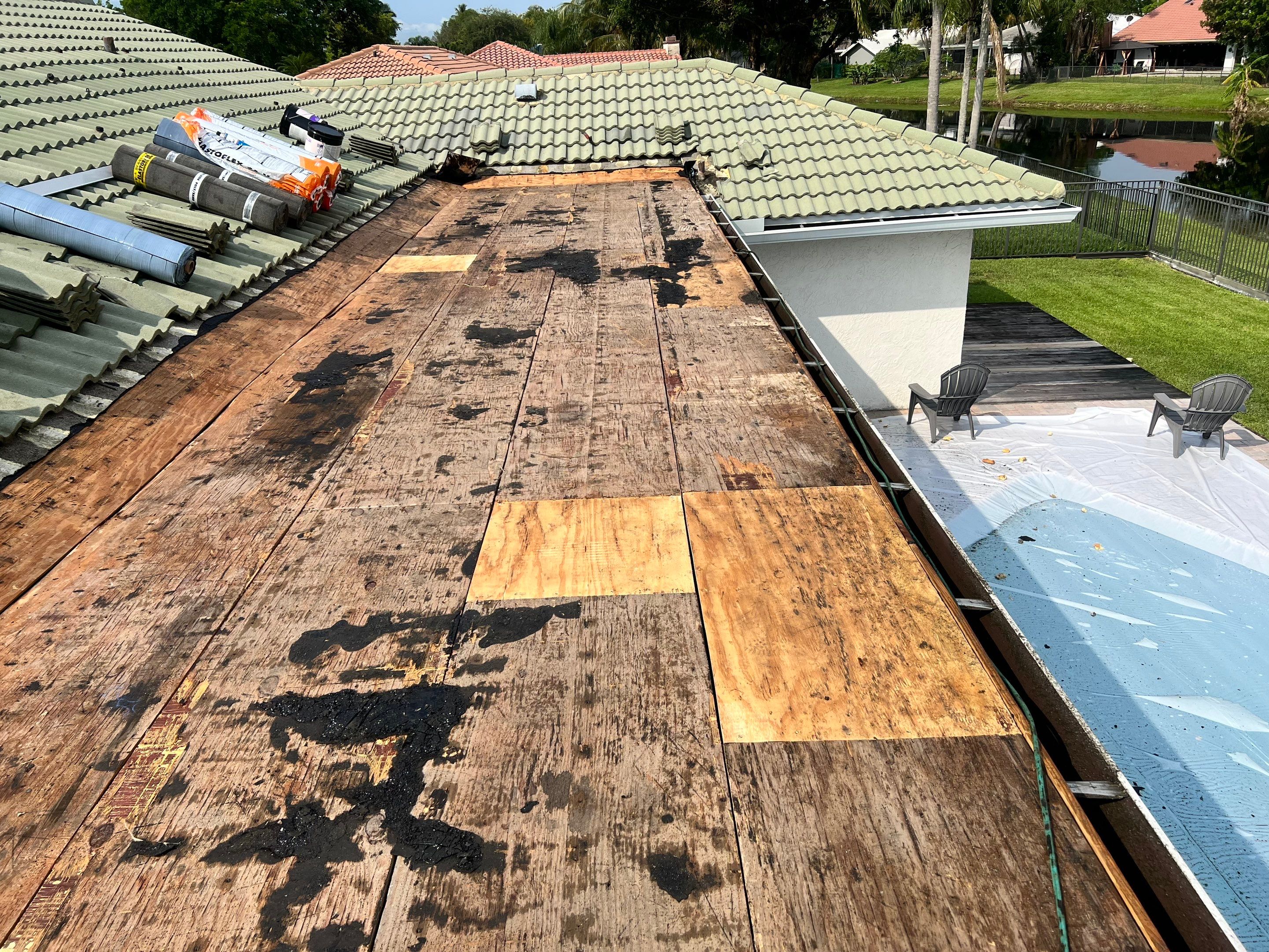 Residential Re-Roof using Polyglass Self-Adhered Flat Deck by First Due Roofing