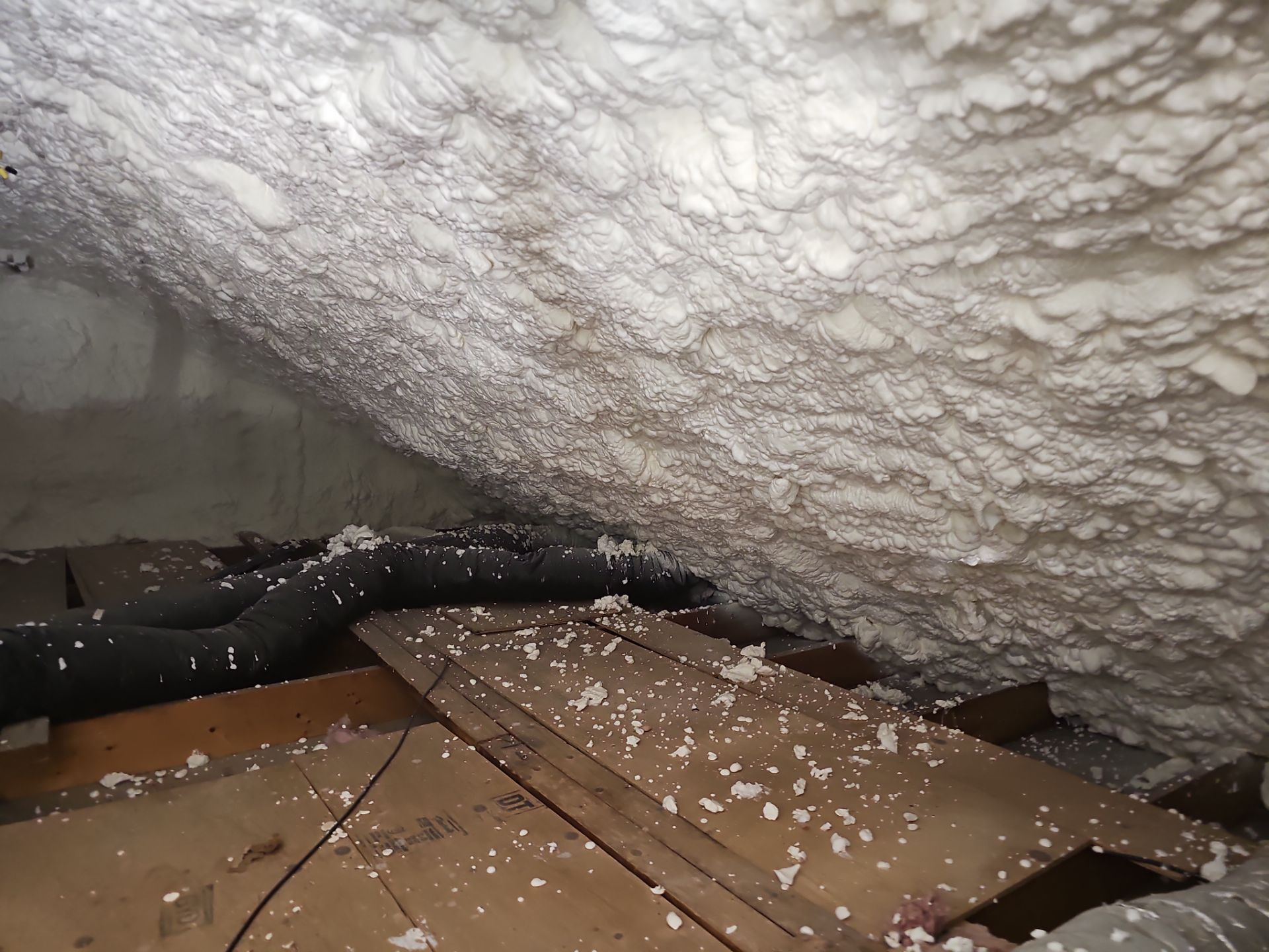 Attic Insulation using open cell spray foam by NYS Foam & Energy