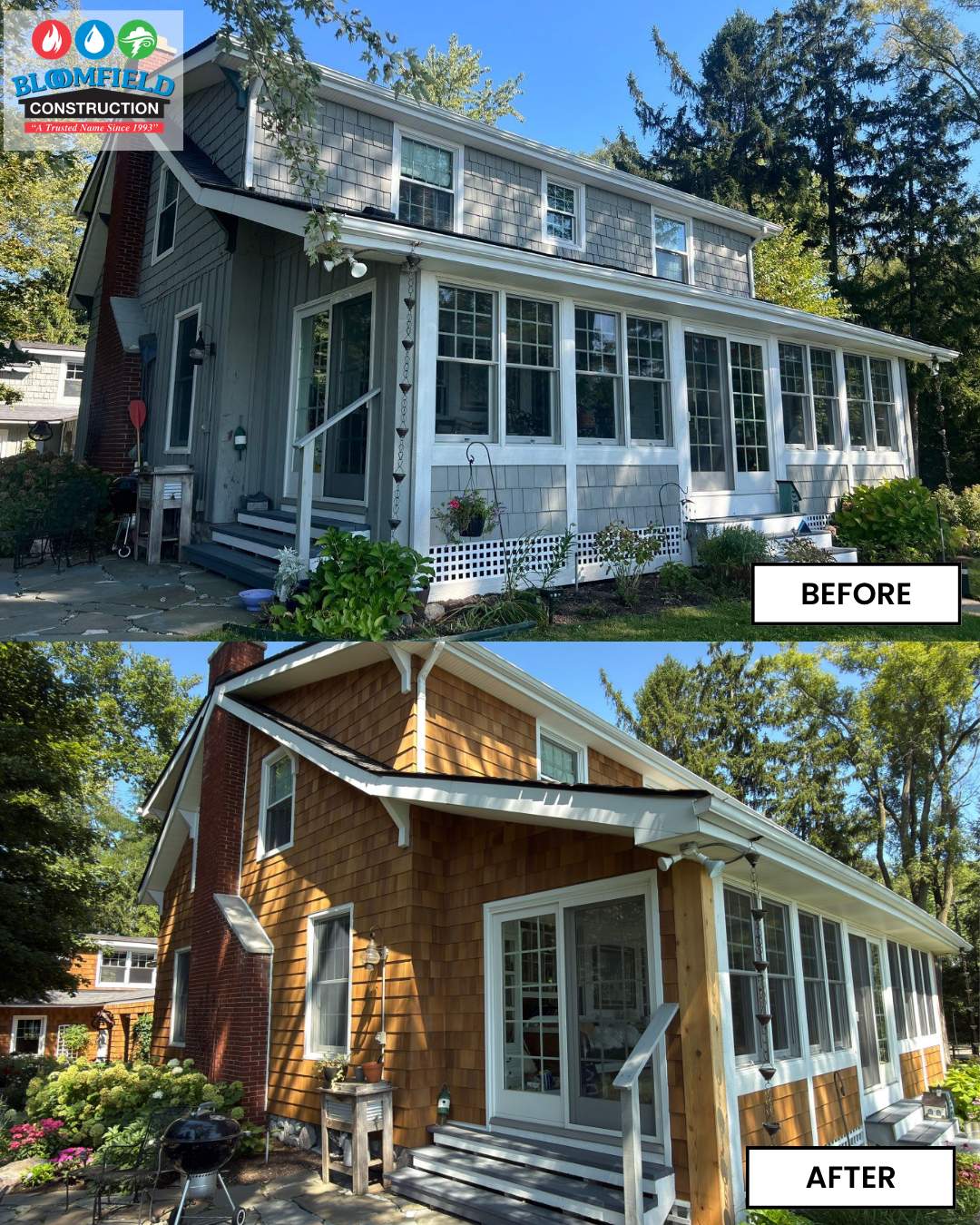 Cedar Siding Replacement  by Bloomfield Construction & Restoration