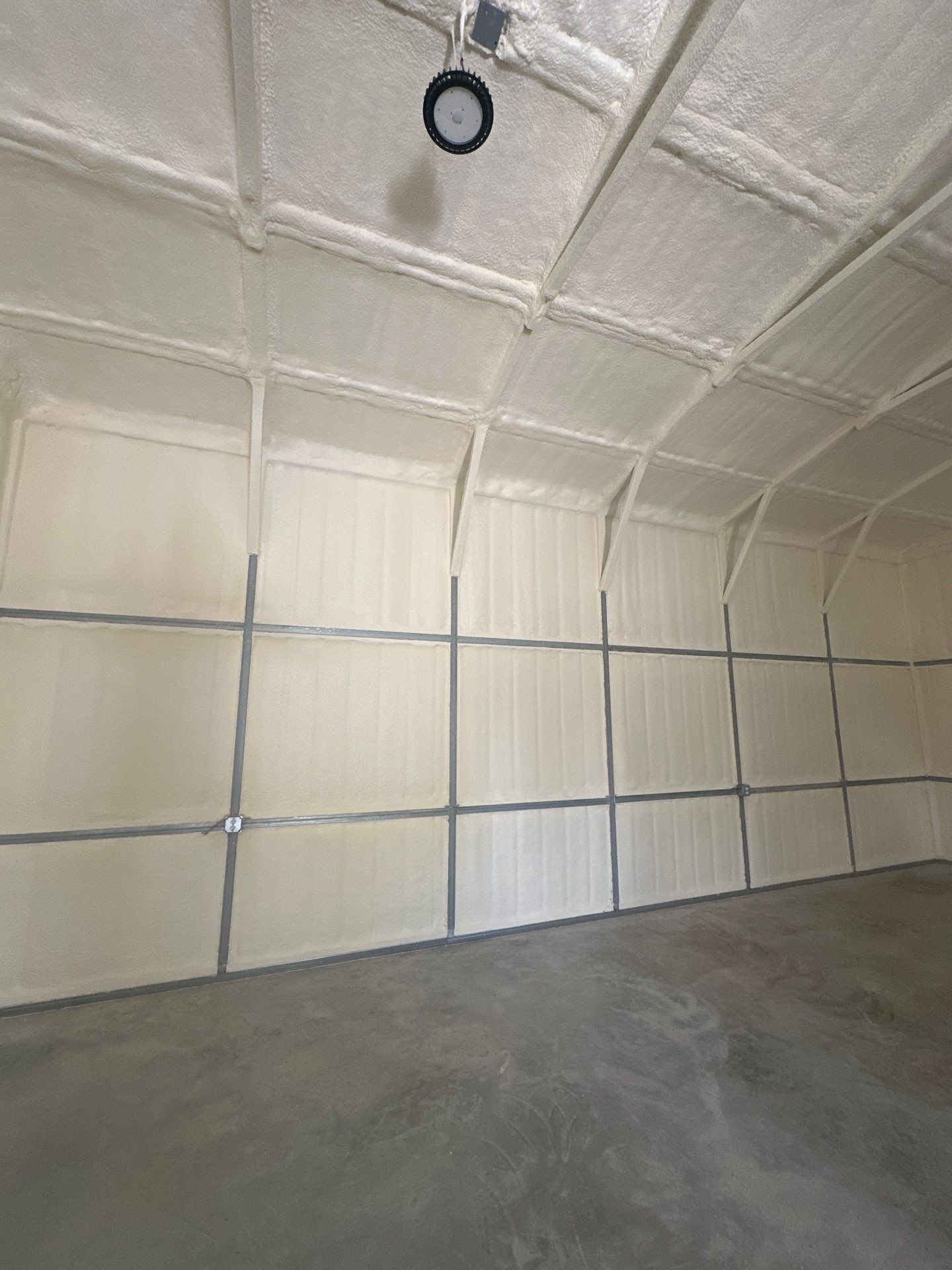 2" close cell foam on this new shop in Lavon Tx by Apex Insulation Solutions