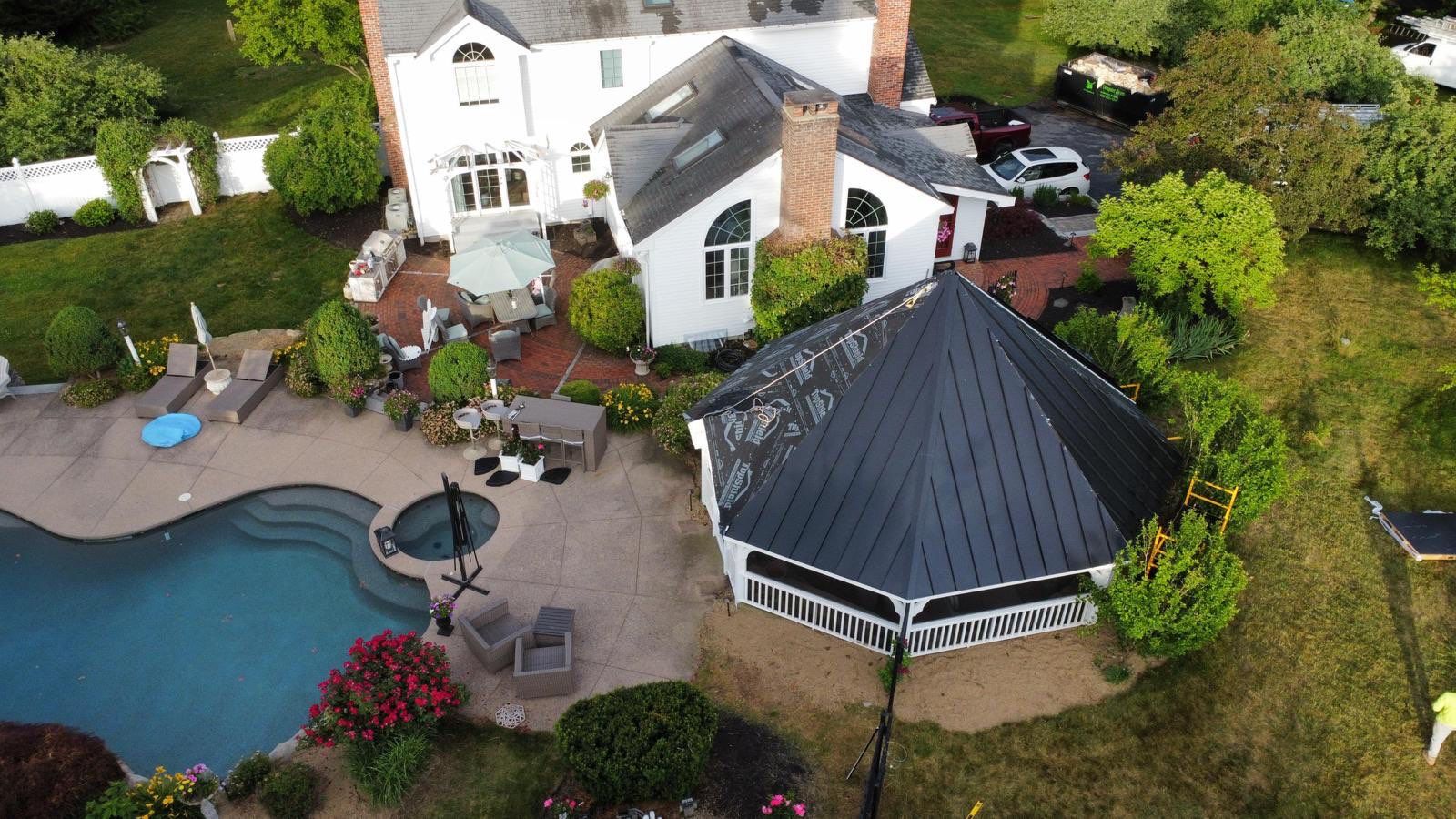 Standing Seam Black Metal Roof- Gazebo by Loyalty Exterior Solutions 