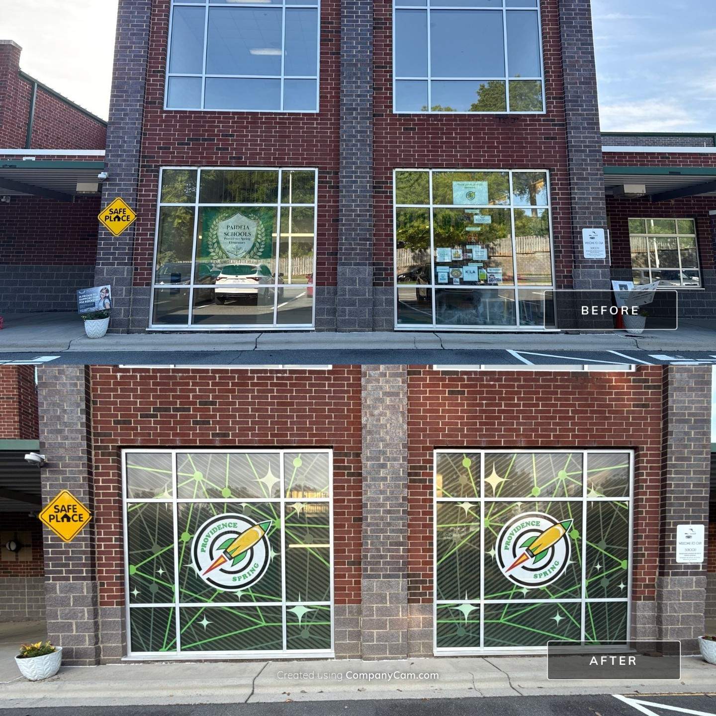 Providence Spring Elementary - Custom Window Safety Film Installation by QC Signs and Graphics
