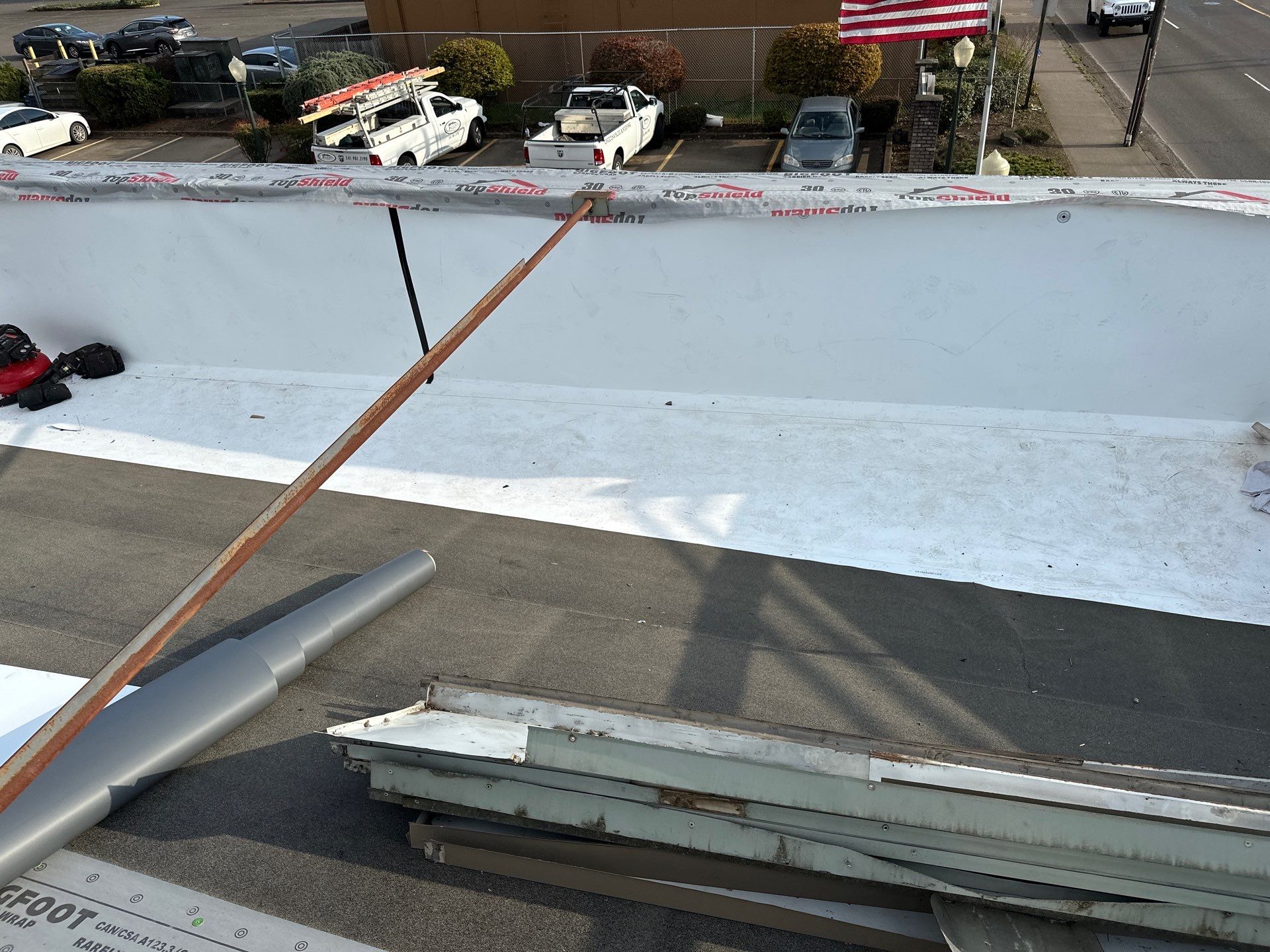 Commercial Roofing Installation using IKO Dynasty & GAF 60Mil TPO by Orezona Building & Roofing Company, Inc.