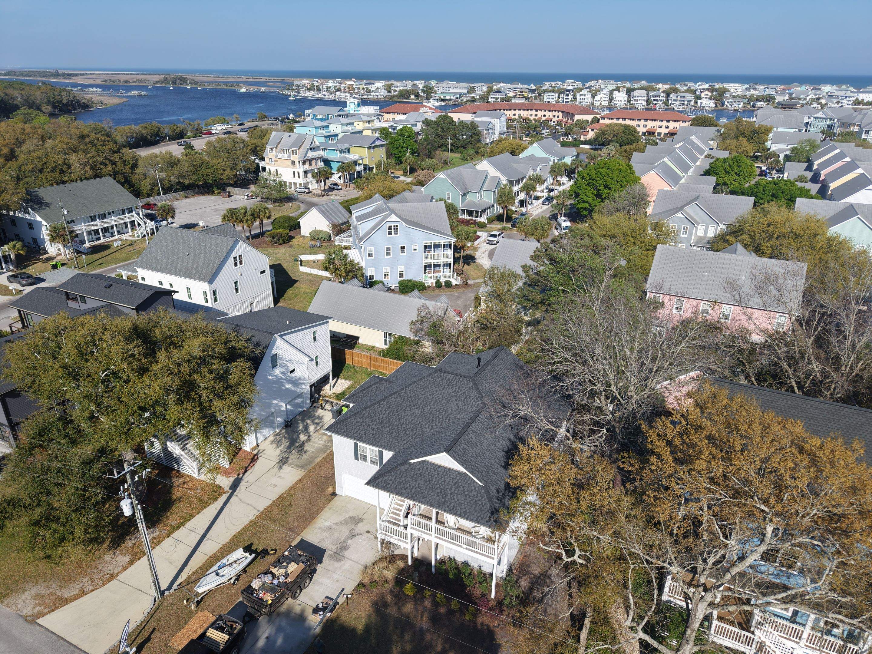 Roof Replacement (FORTIFIED Roof™ System) using CertainTeed Landmark Pro Shingles – Max Def Moire Black in Carolina Beach, NC by your trusted local roofing company near me by RGR Construction and Roofing, LLC
