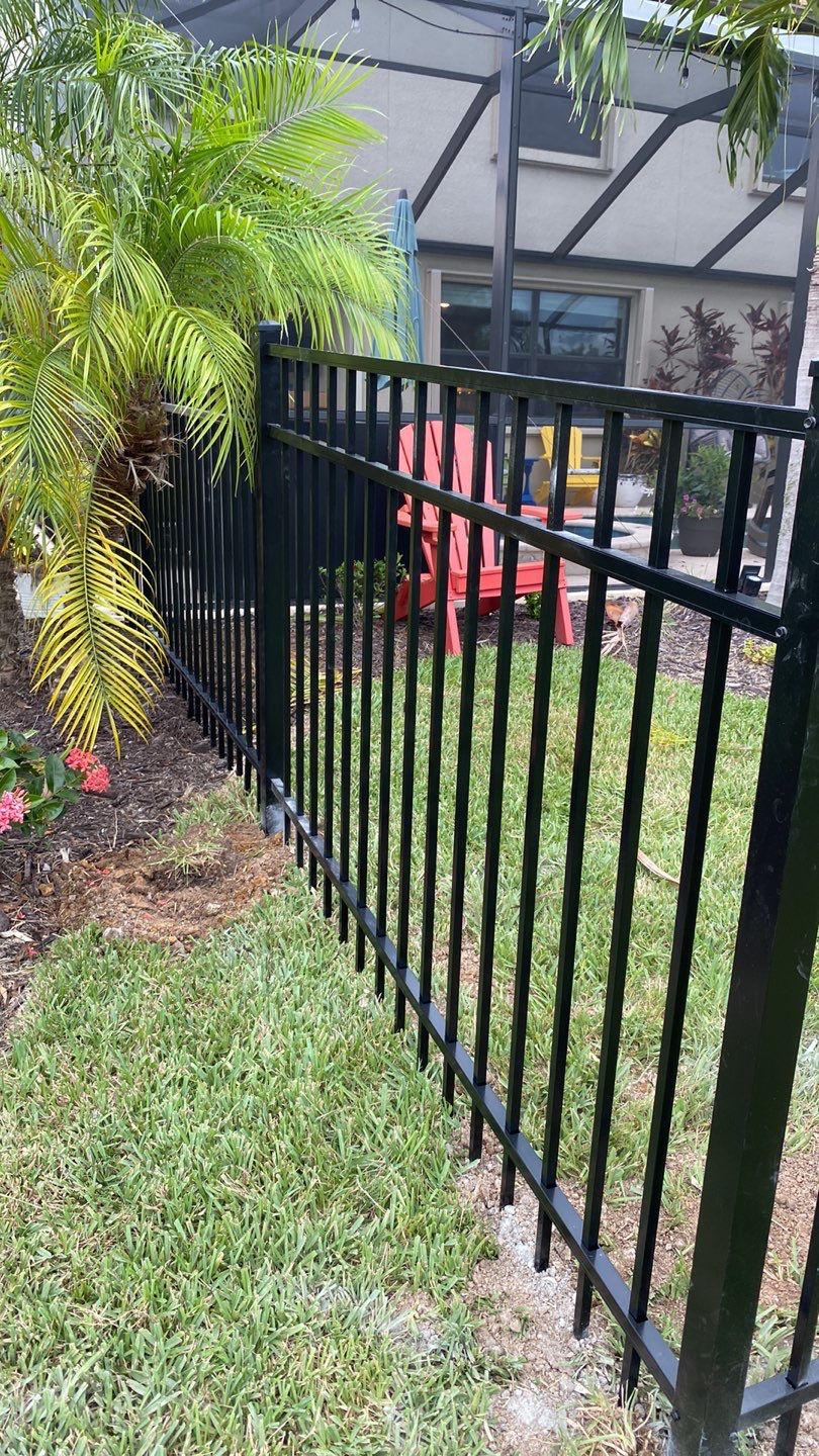 Aluminum Fence Installation using Black 3 Rail Aluminum Fence by Asap fence and gates, LLC