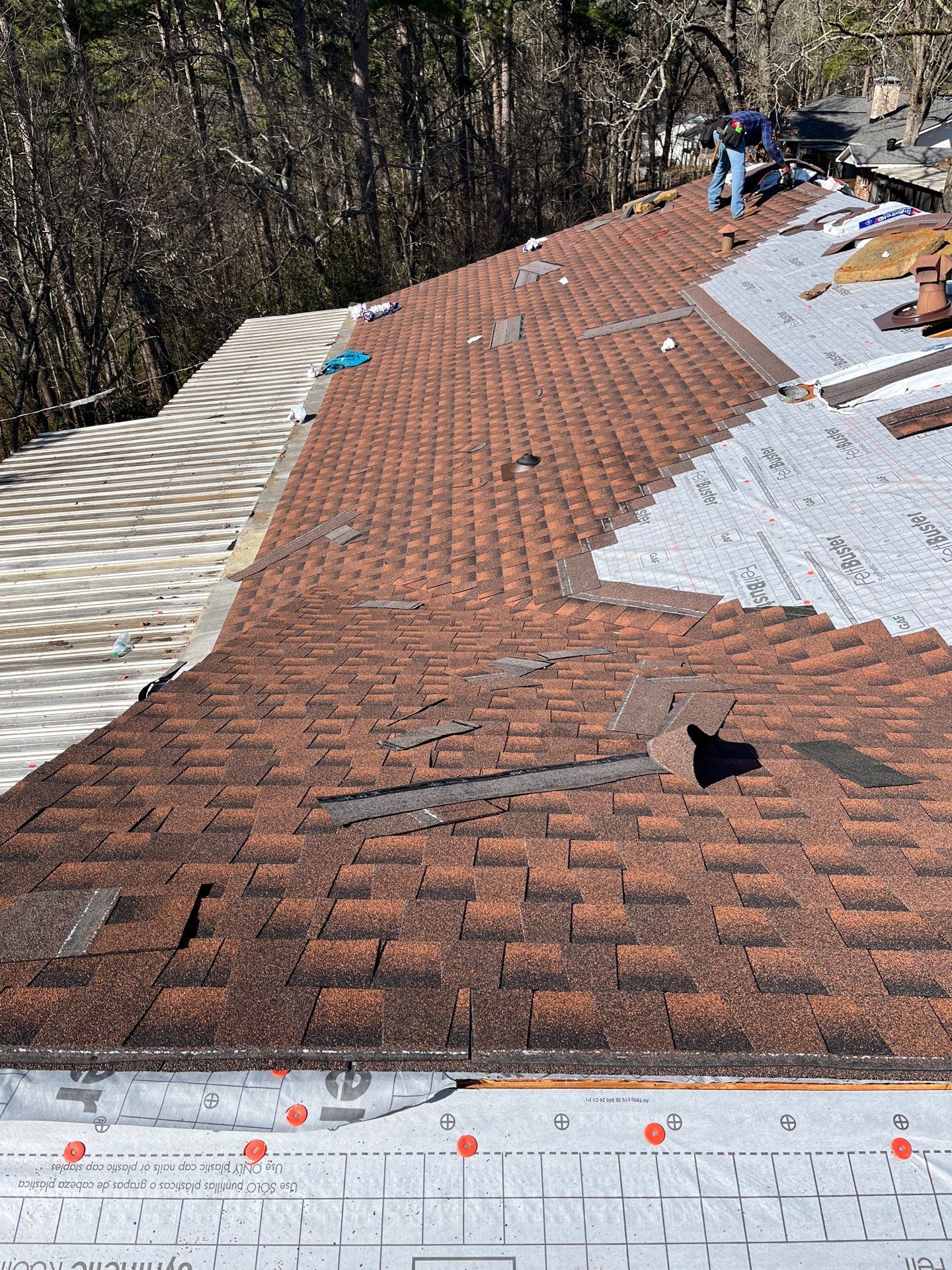 Residential Roof Replacement With GAF Architectural Shingles in Hot Springs by Temple Roofing and Exteriors