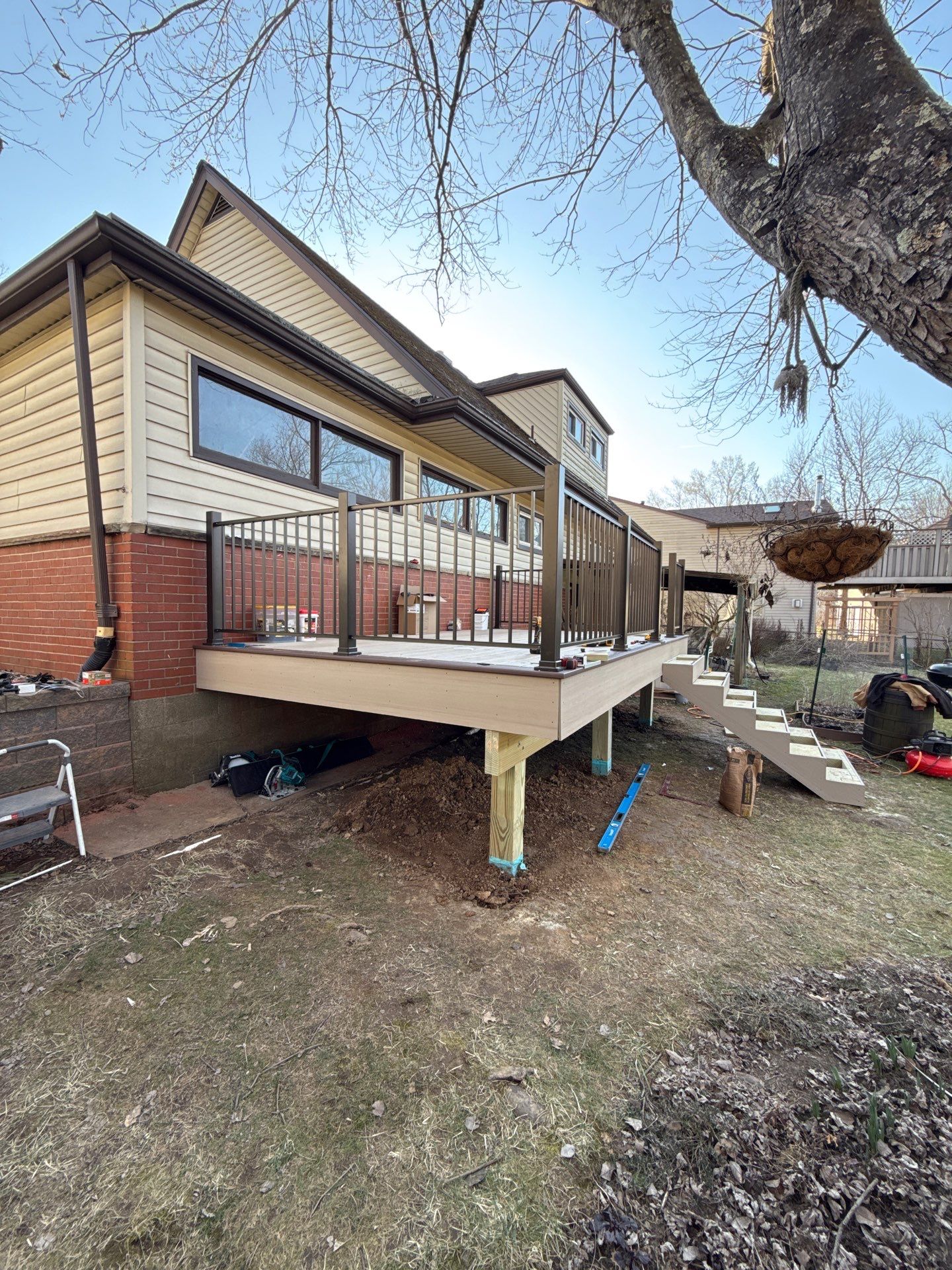 Deck and door install by Cousins Roofing Siding & Decks