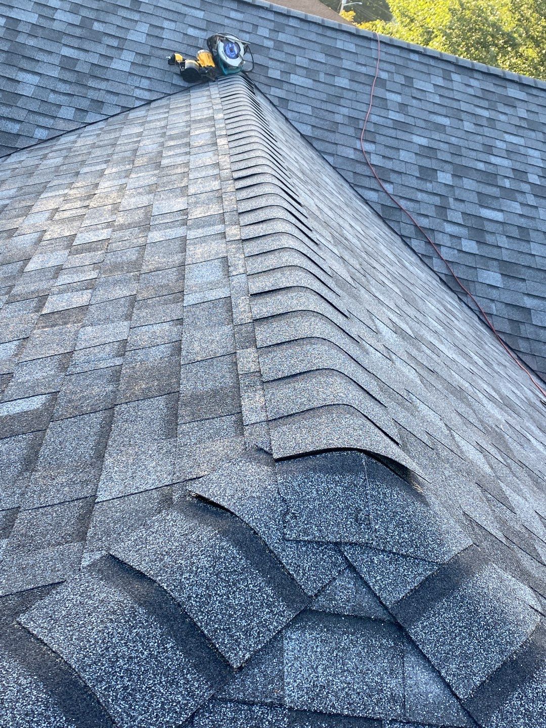 Residential Roofing Installation using Owens Corning Duration Slatestone Gray by A Plus Exterior