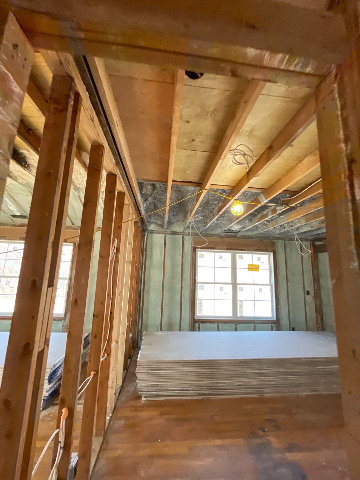 Basement Exterior Walls using Closed Cell Spray Foam by NYS Foam & Energy