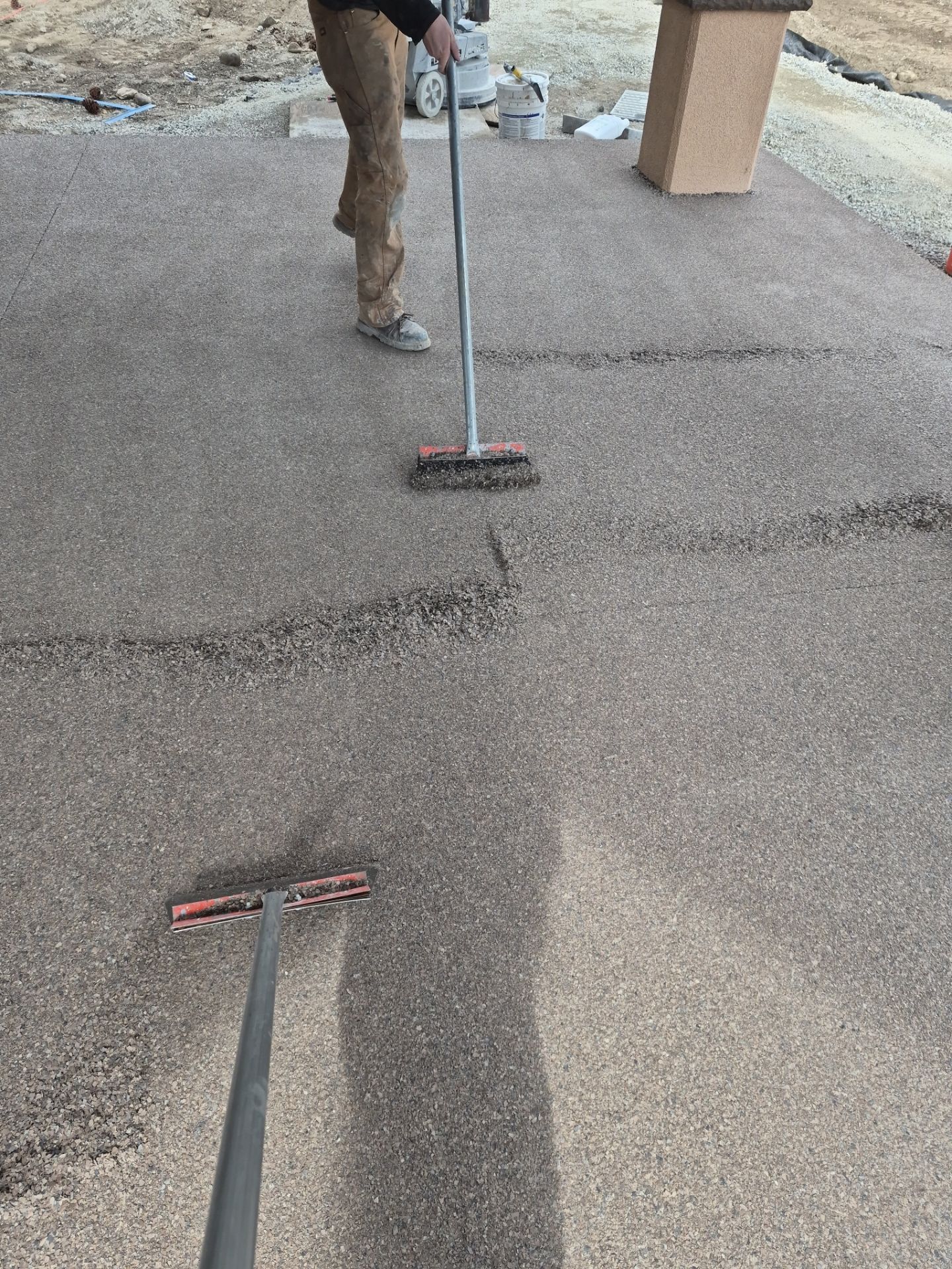 Custom Adobe Concrete Coating for Post Falls Covered Patio by Croc Coatings, LLC