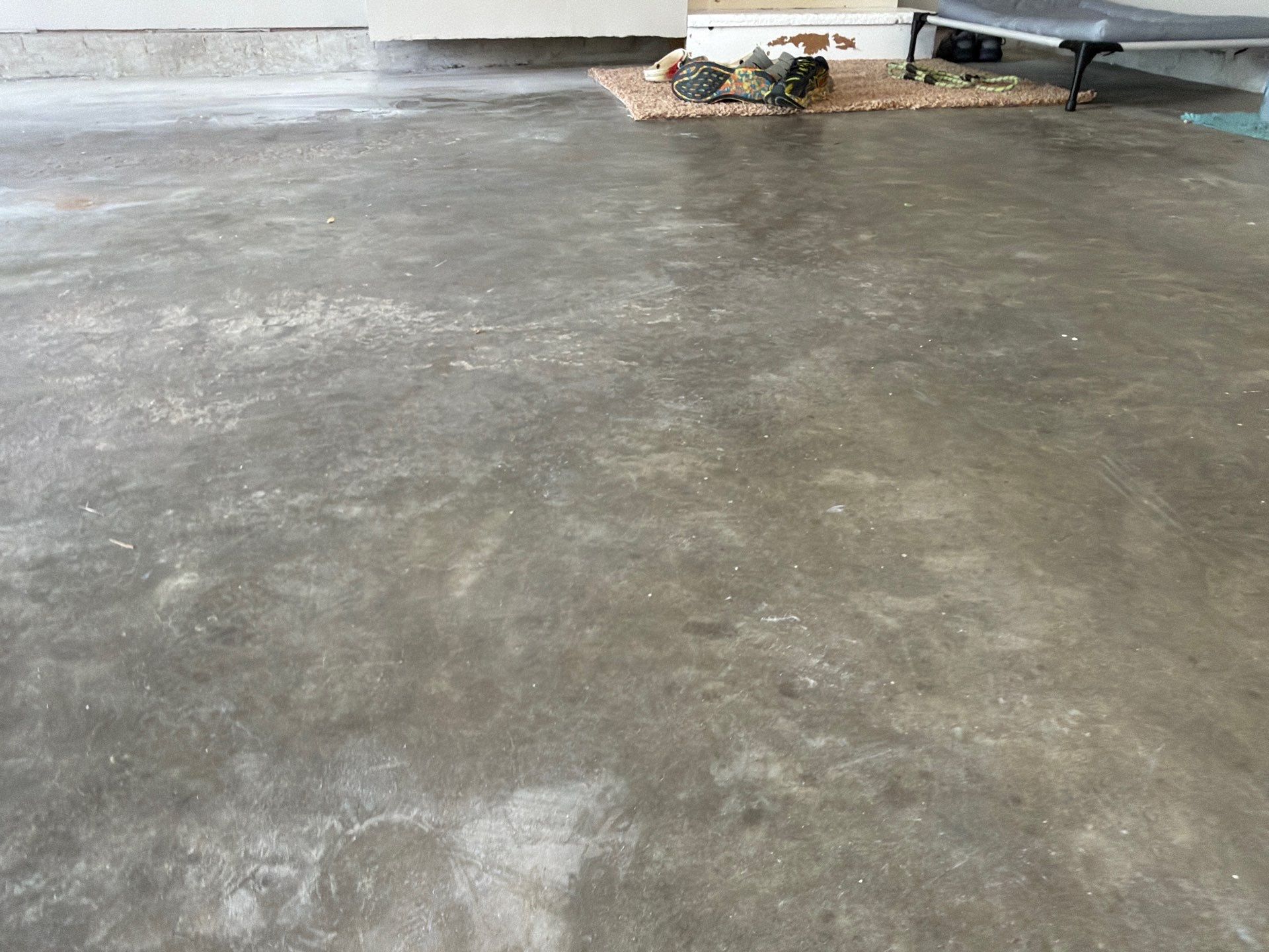 Garage Floor Coating with Decorative Flakes in Tea by Select Painting, Coatings & Garage Cabinets