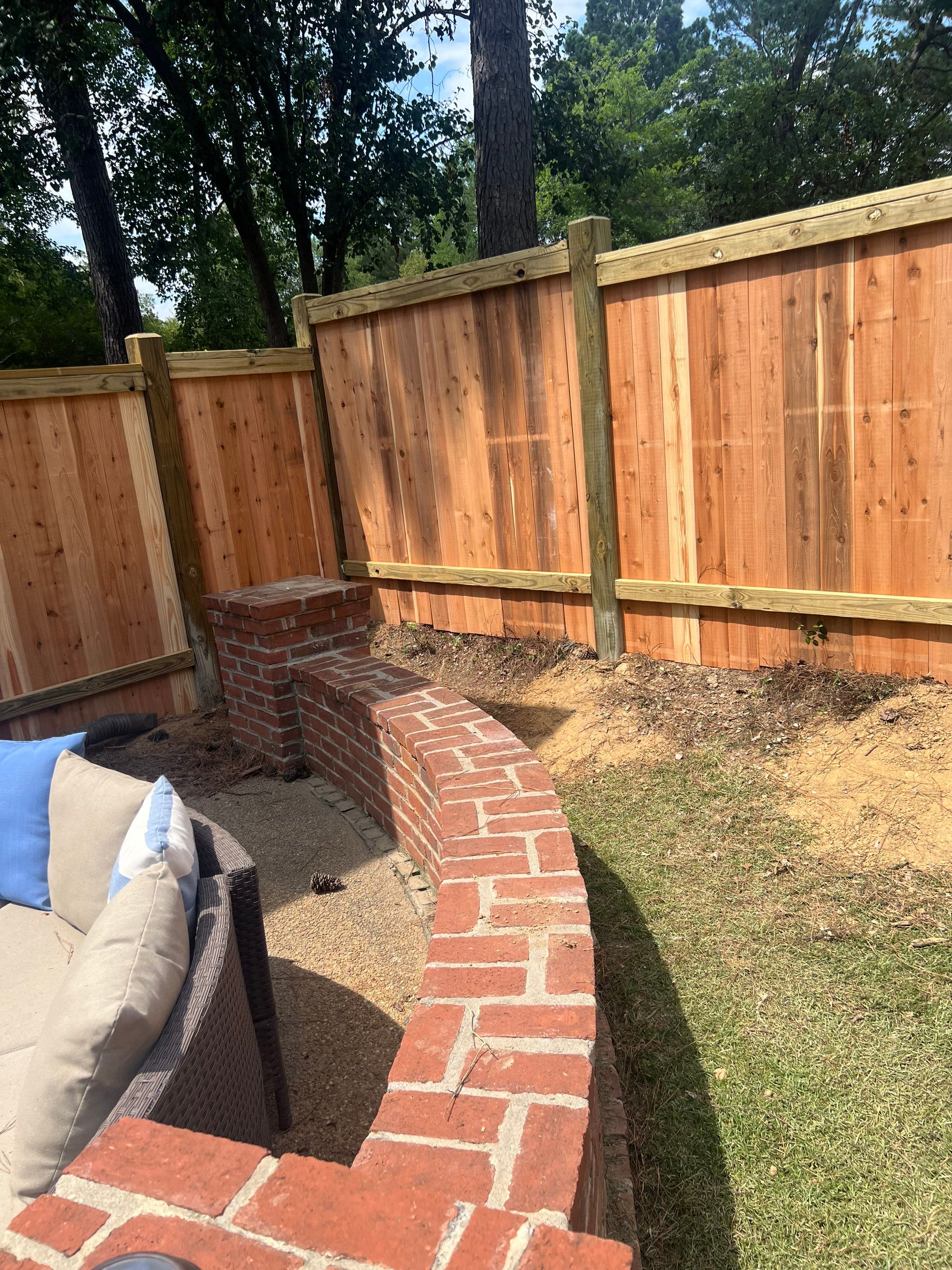 6ft Cedar Good Neighbor Privacy Fence  by Roberson Construction LLC