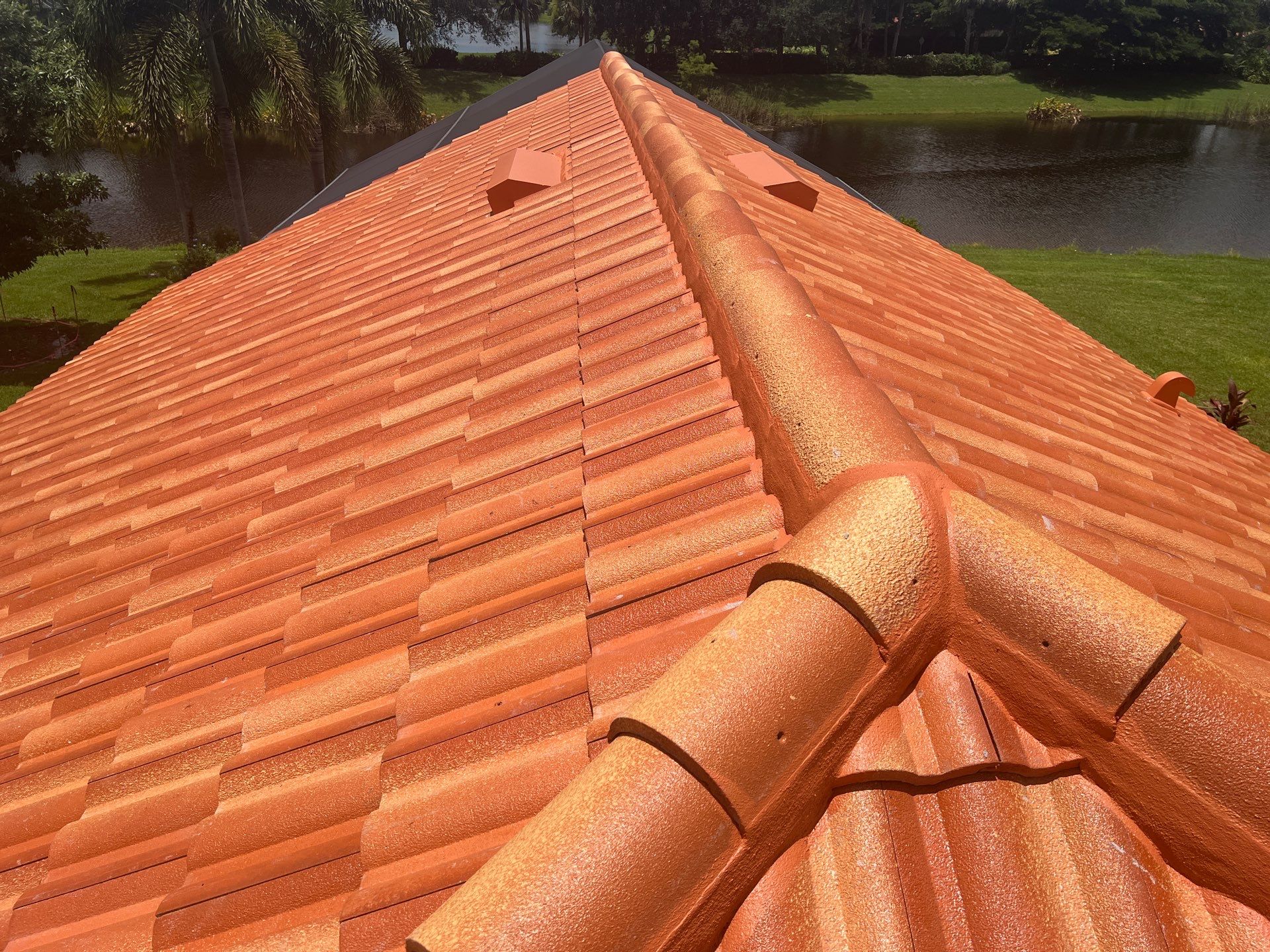 Residential Roofing Installation using Villa 900 Mission Sunset Tile by Durabilis Roofing INC