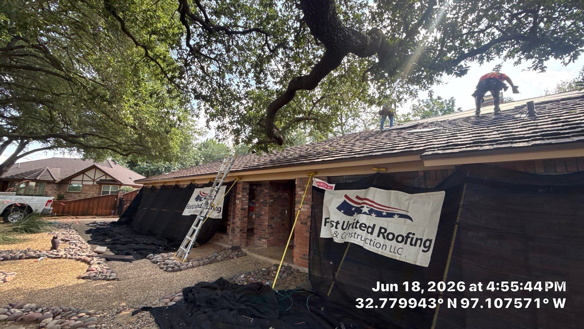 Decra Shake XD Install and Full General Contracting project in one of Arlington's beautiful communities by First United Roofing & Construction