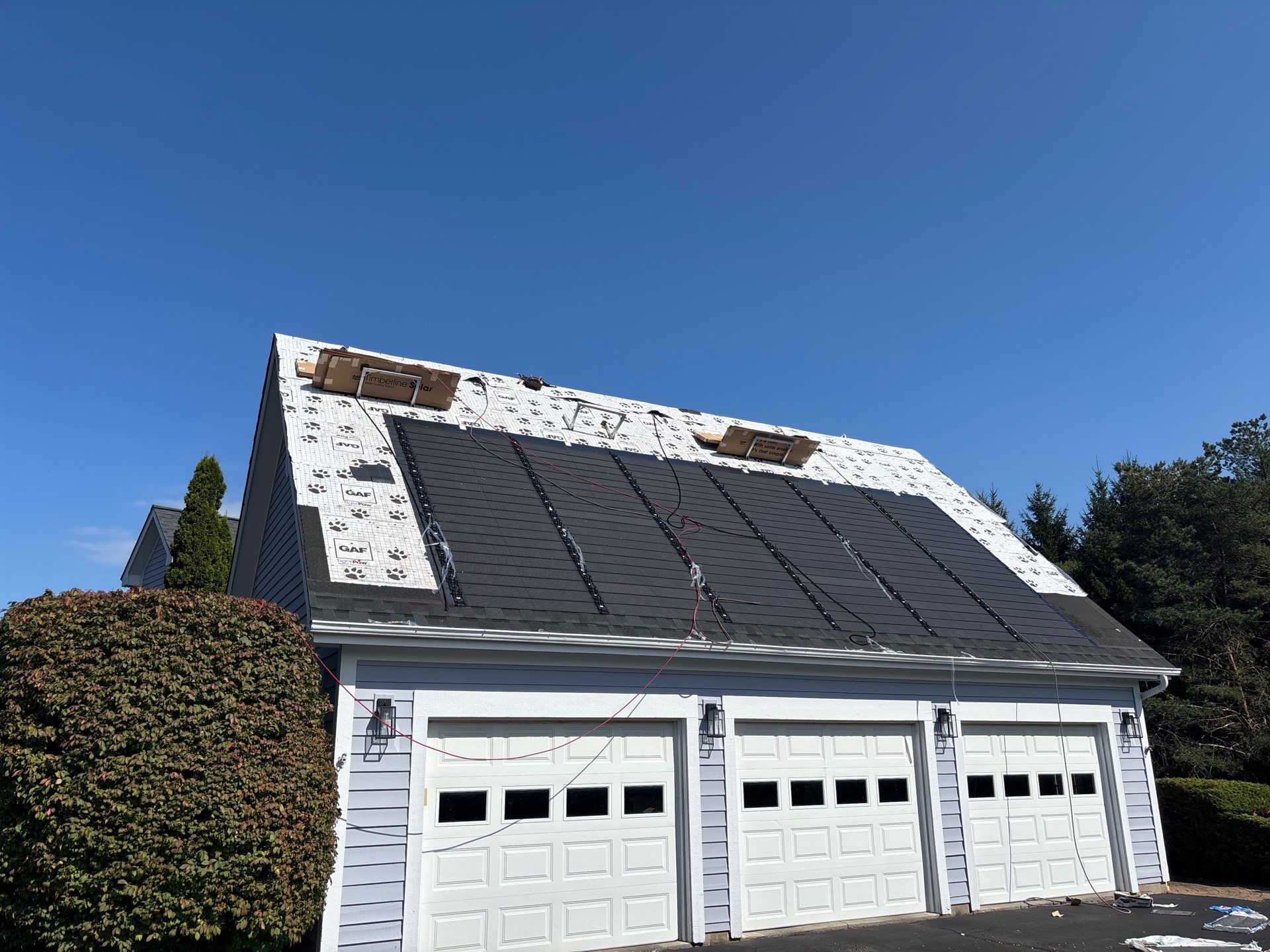 GAF Timberline Solar Roof Installation in Pittsford, NY by American Home Contractors