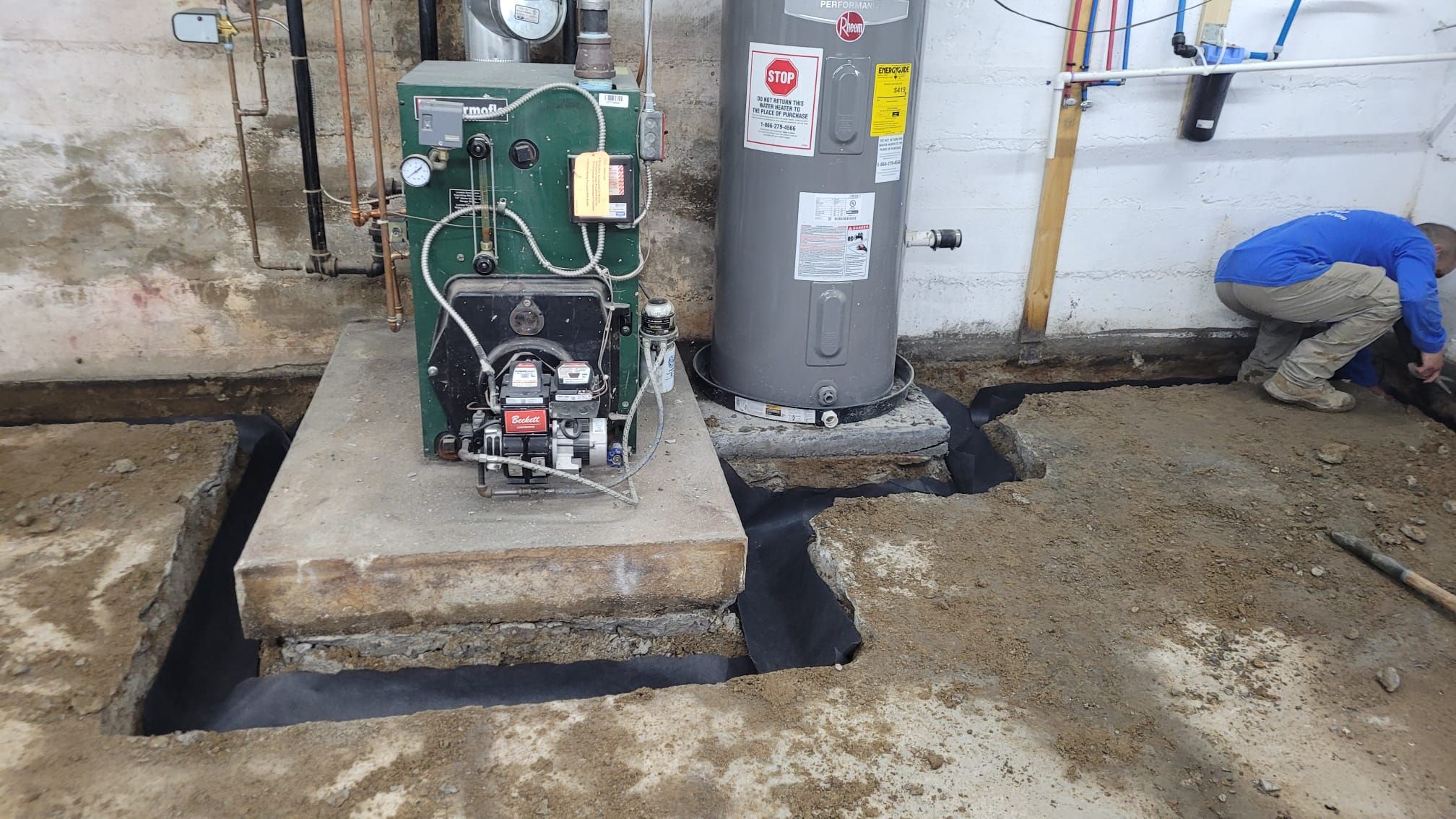 Interior French Drain Boonton NJ by Pure Service Pro, LLC 