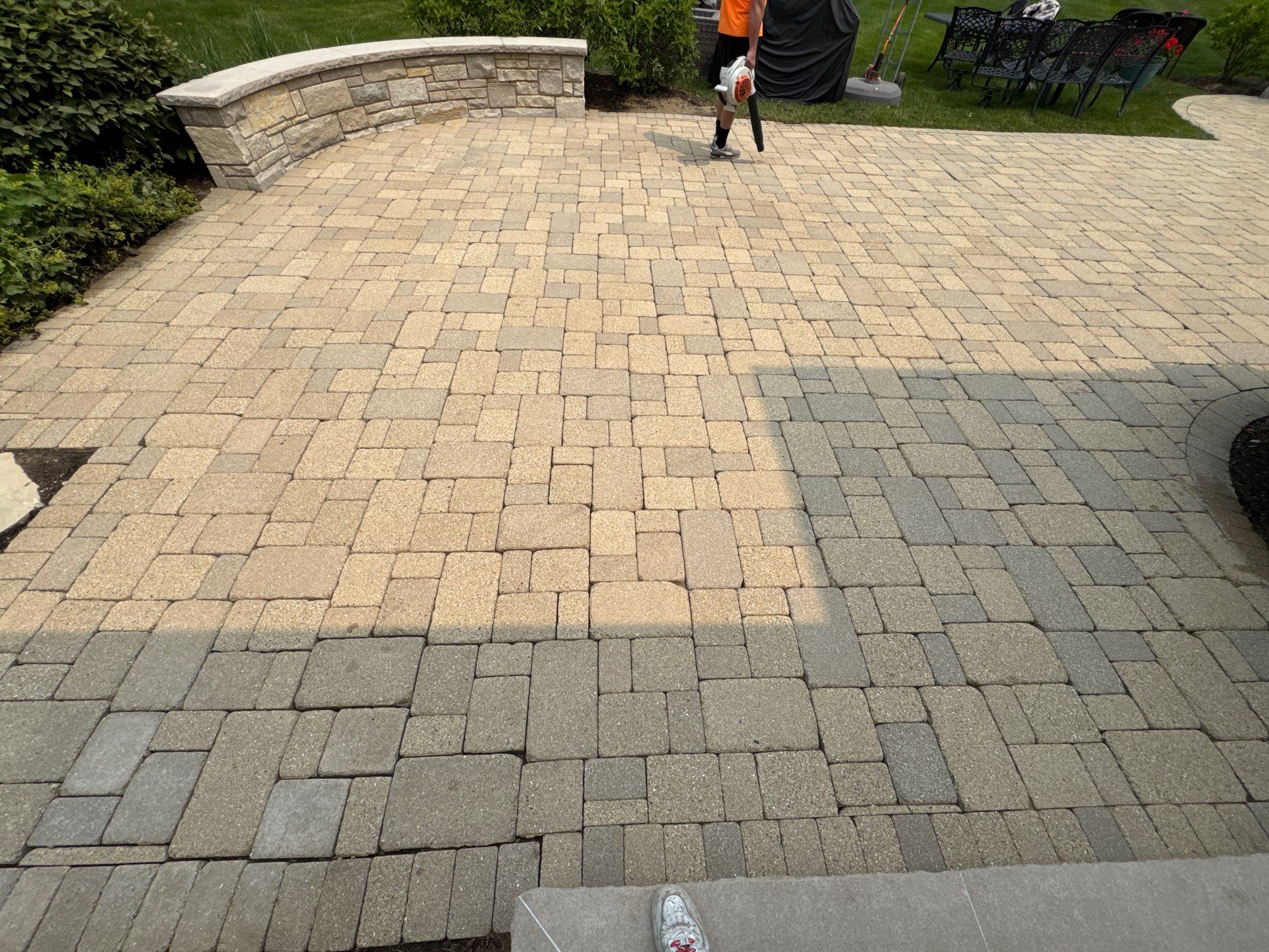 Brick paver repair, cleaning sanding and sealing by Northern Power Washing LLC.