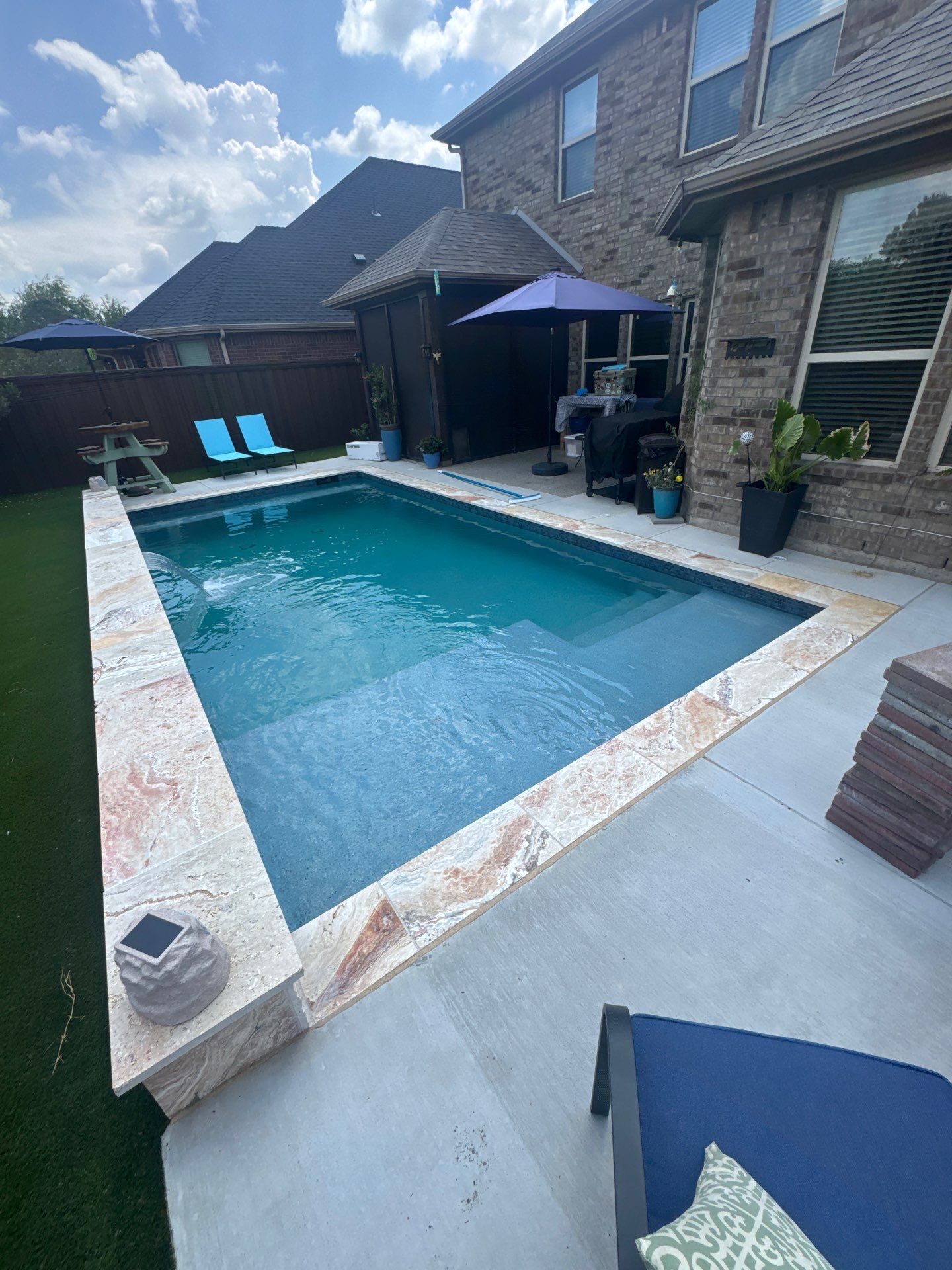 Modern Rectangular Pool with Turf Surround by Pinnacle Pools and Spas - DFW