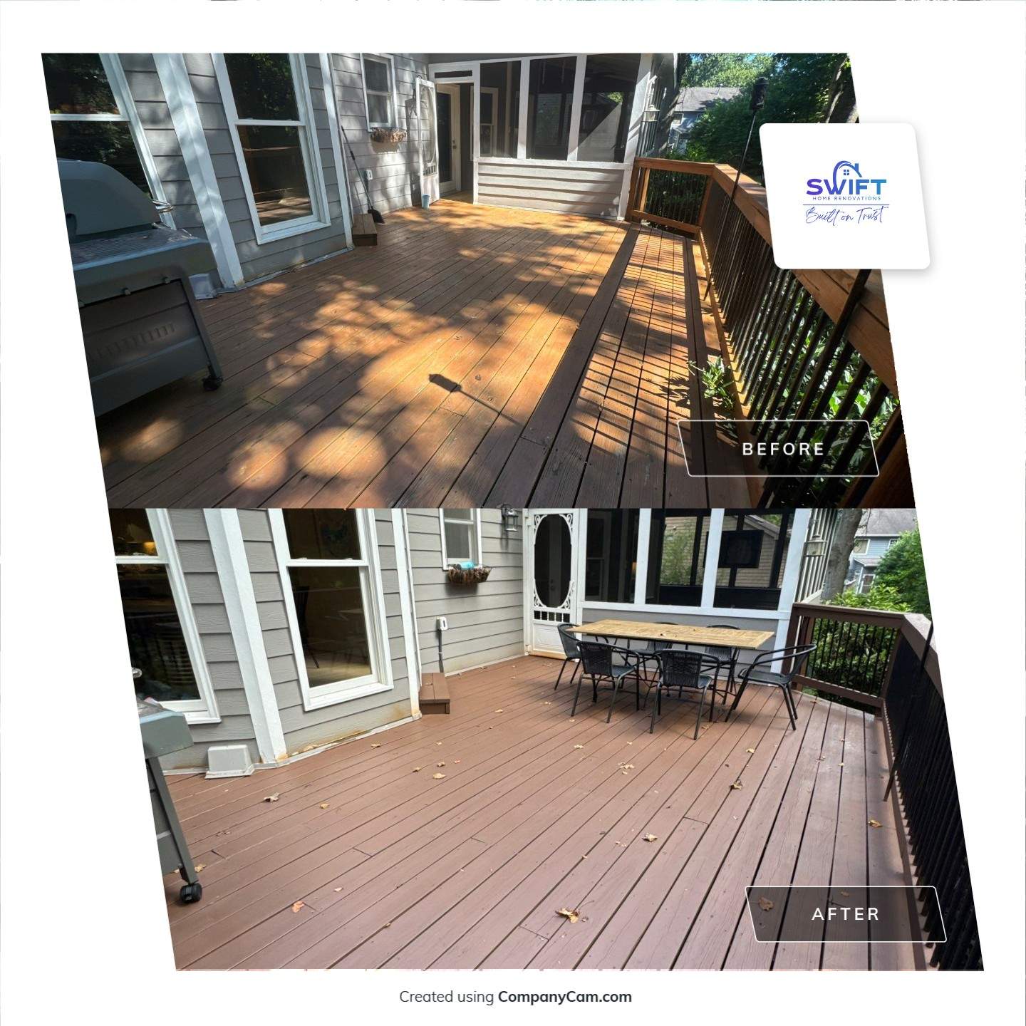 Deck Refinishing and Exterior Painting Project in Roswell, Georgia by Swift Home Renovations
