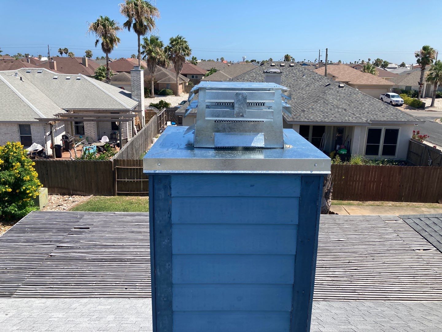 Chimney Cap & Chase Replacement using Custom Fabricated Galvanized Metal by Lighthouse Roofing