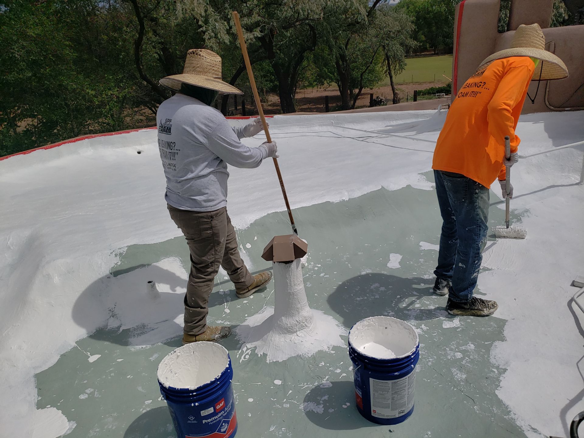Residential roof application by SPF Services 