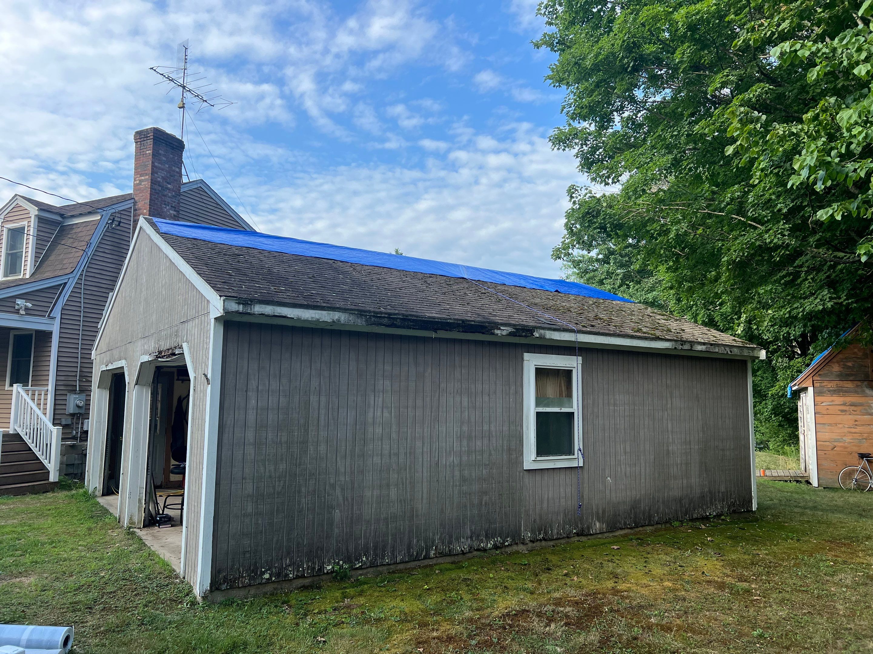 Garage and Shed Roof in Northwood New Hampshire by Tall pine roofing