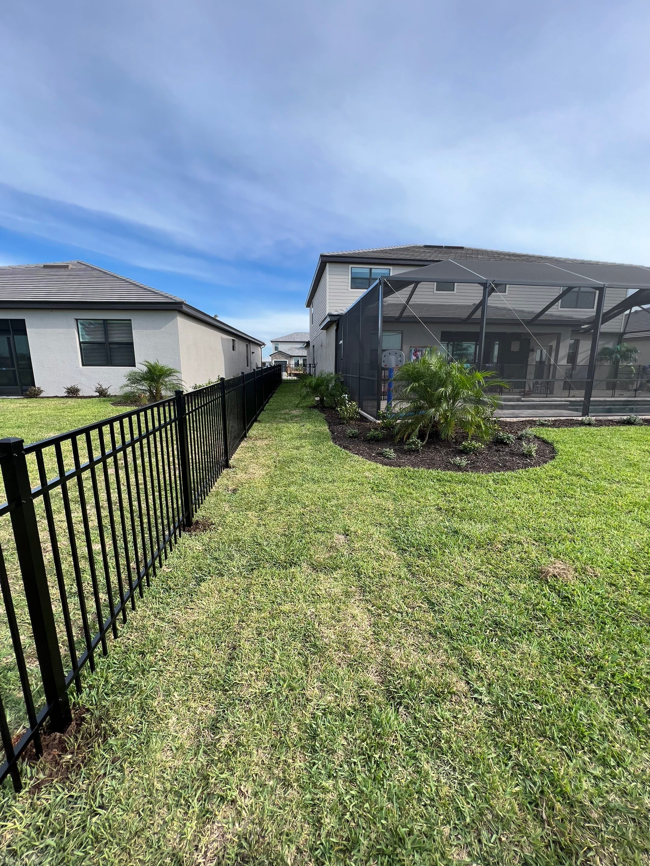 Aluminum Fence Installation using Black 3 Rail Aluminum Fence by Asap fence and gates, LLC